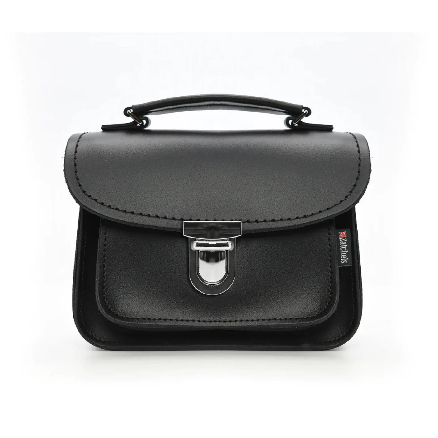 Zatchels Handmade Leather Luna Black Small Handbag