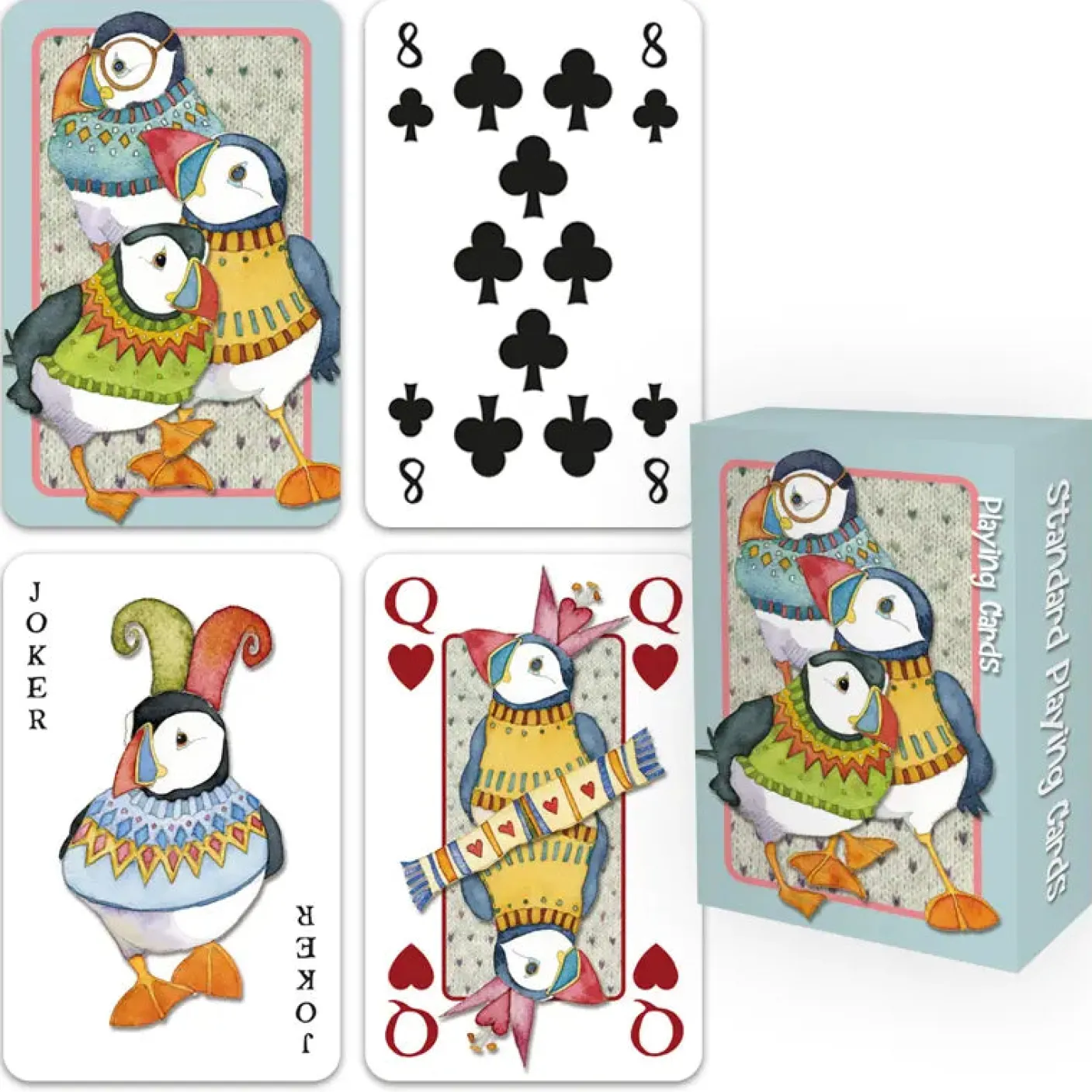 Woolly Puffins Playing Cards