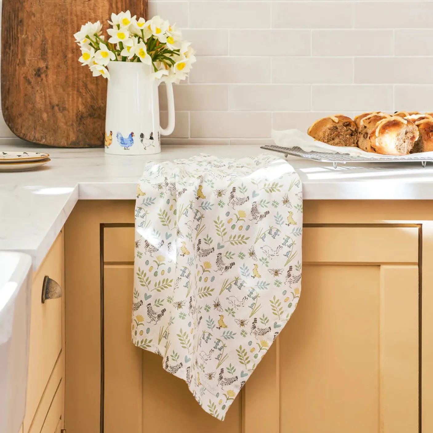 Spring Chickens Tea Towel