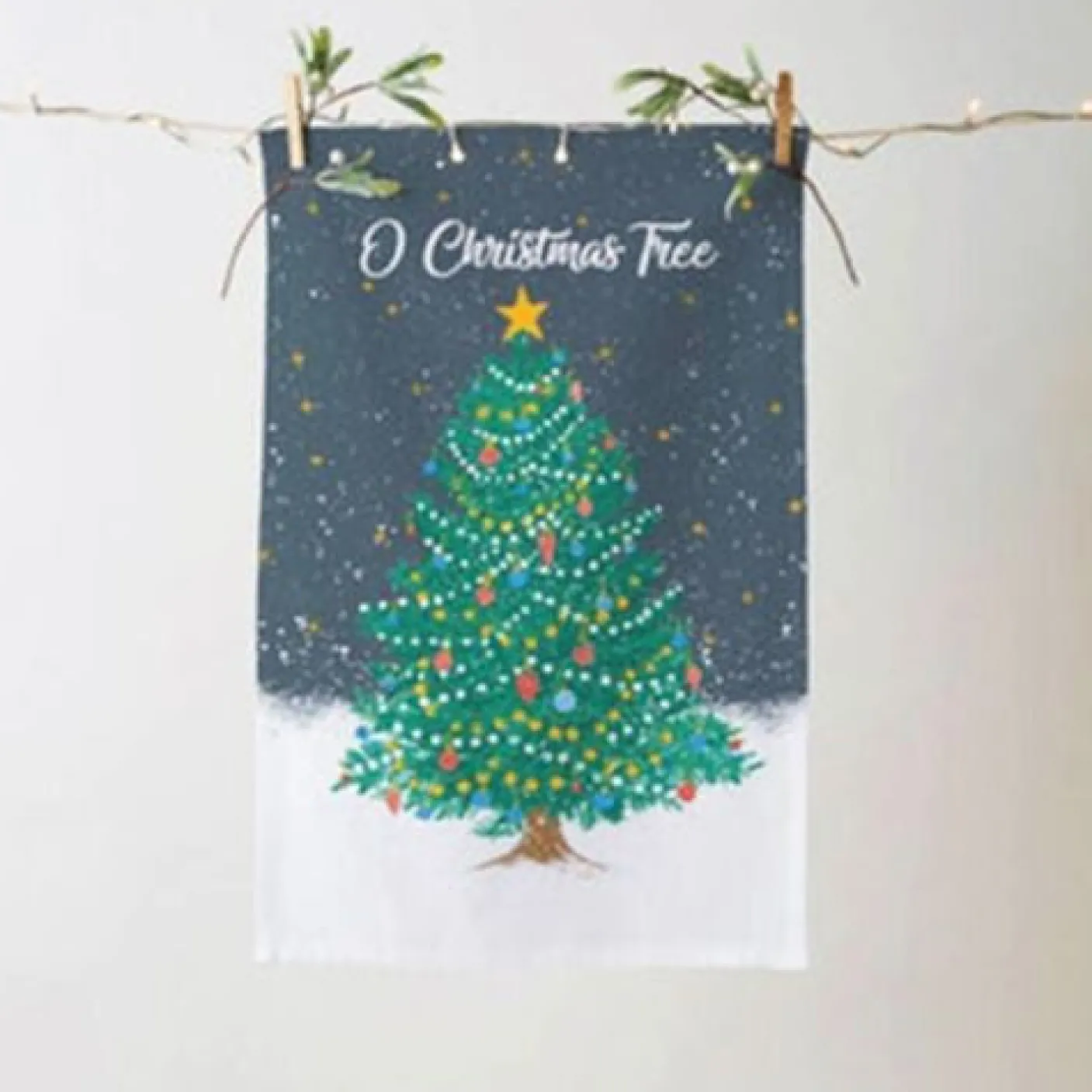 O Christmas Tree Recycled Cotton Tea Towel