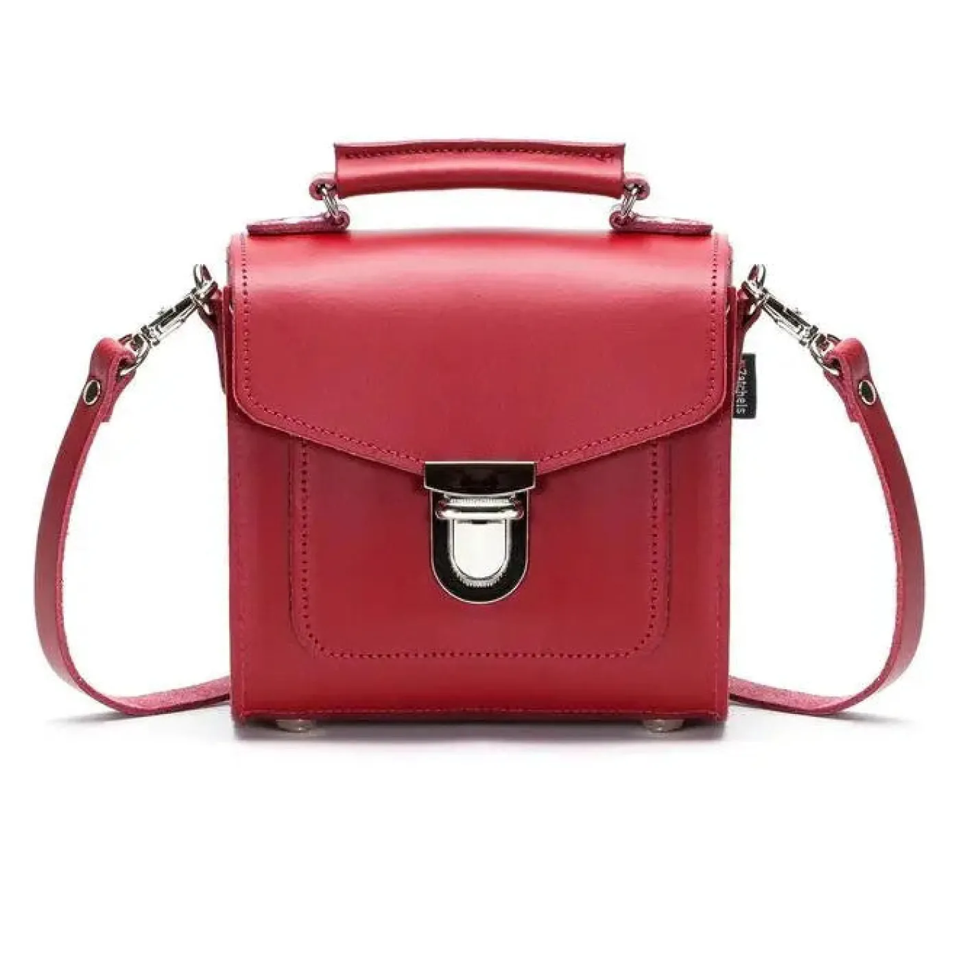 Zatchels Handmade Leather Sugarcube Red Small Handbag