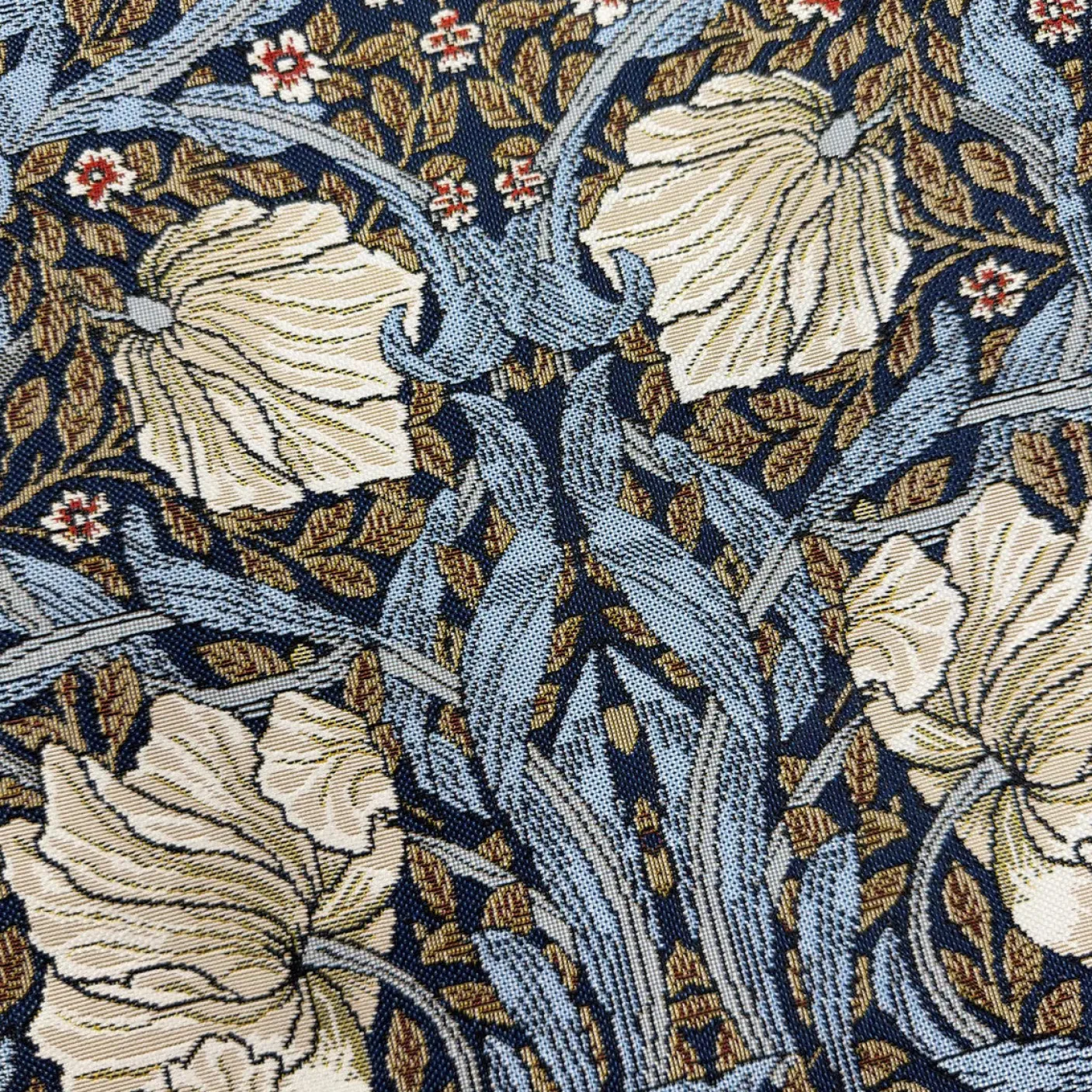 William Morris Pimpernel and Thyme Blue Flat Tote Bag