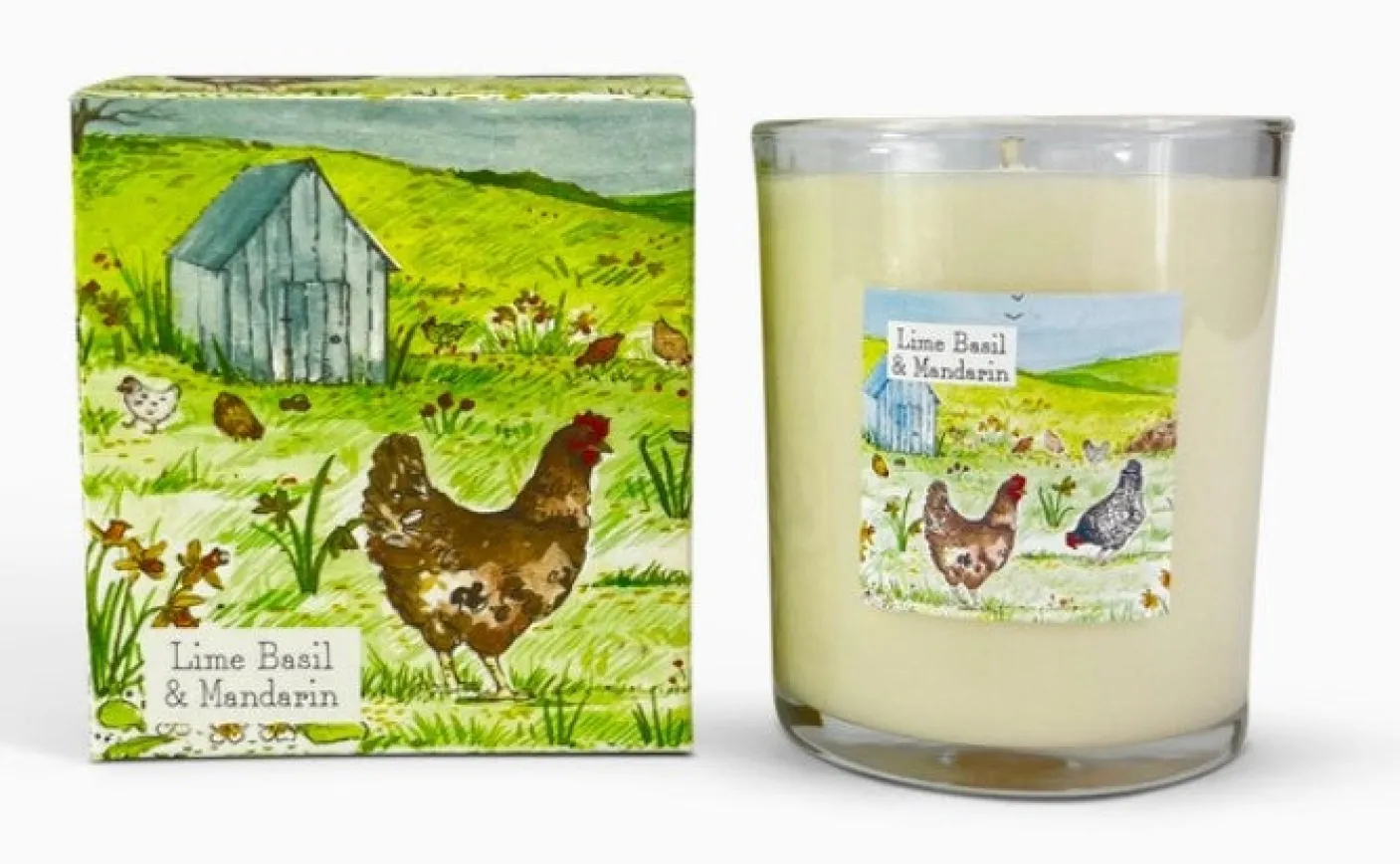 Lime, Basil & Mandarin Votive Candle - Chicken & Shed