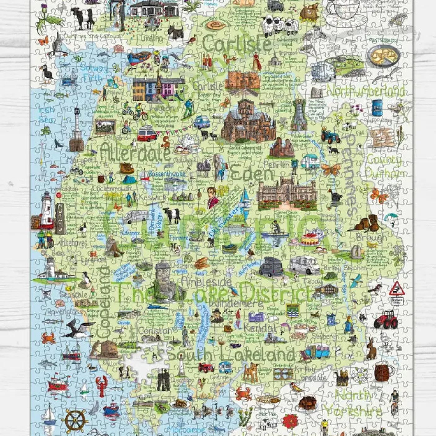 Cumbria & the Lake District Map 1000 Piece Jigsaw Puzzle