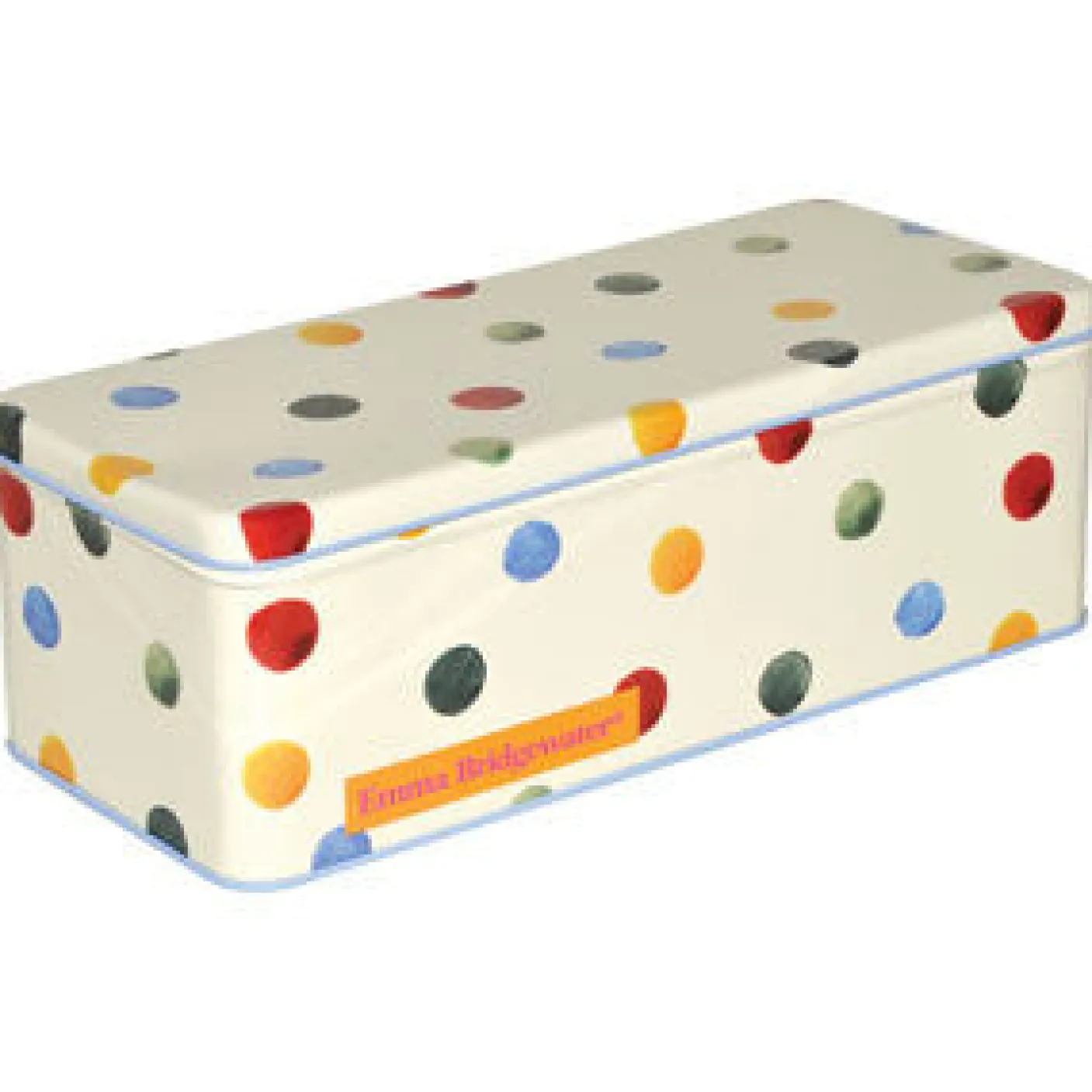 Polka Dot Long Deep Rectangular Tin