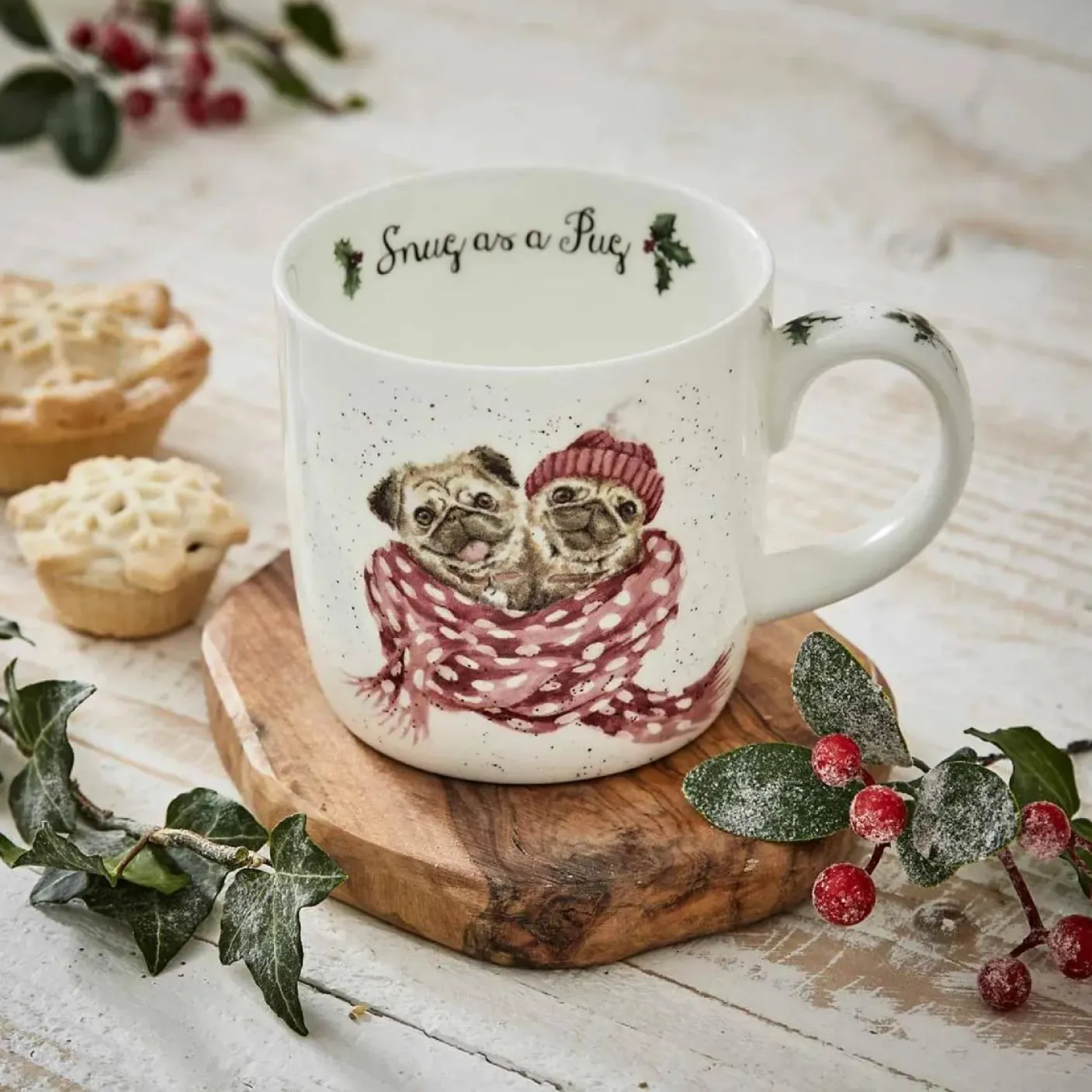 'Snug as a Pug' Small Bone China Mug (11oz)