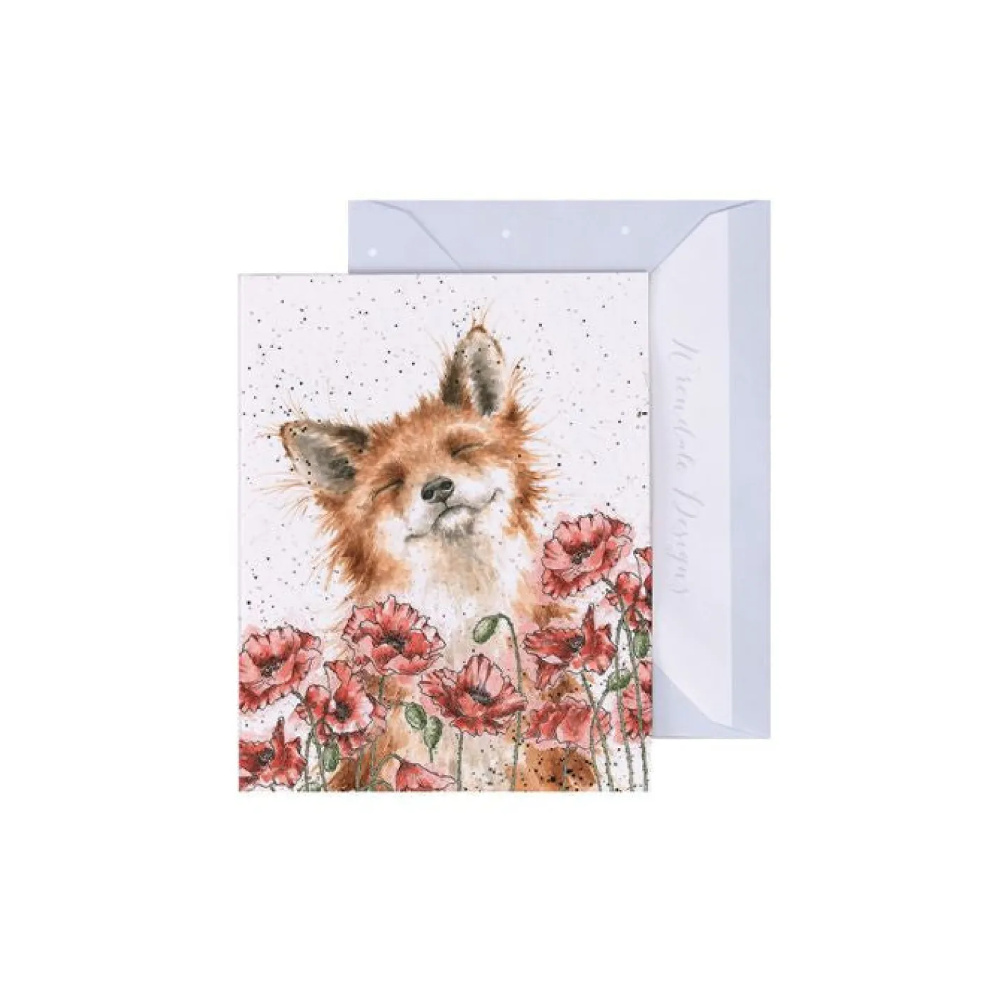 'Poppy Field' Fox Gift Enclosure Card