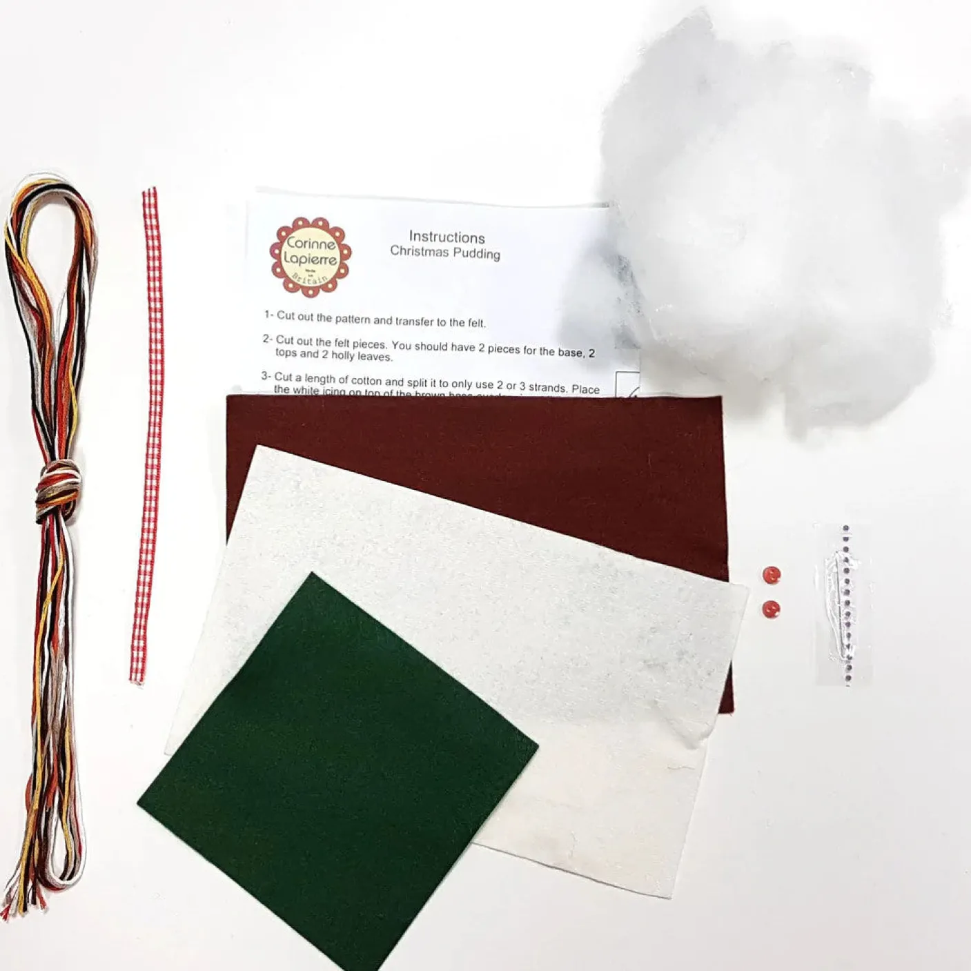 Plum Pudding Wool Mix Felt Craft Kit