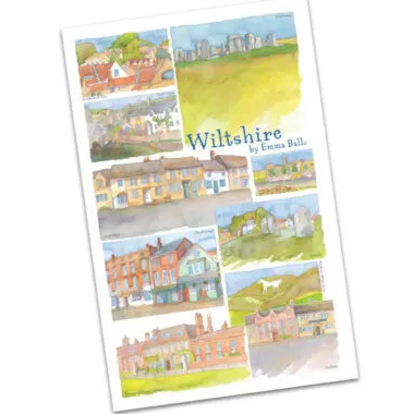 Wiltshire by Emma Ball Tea Towel