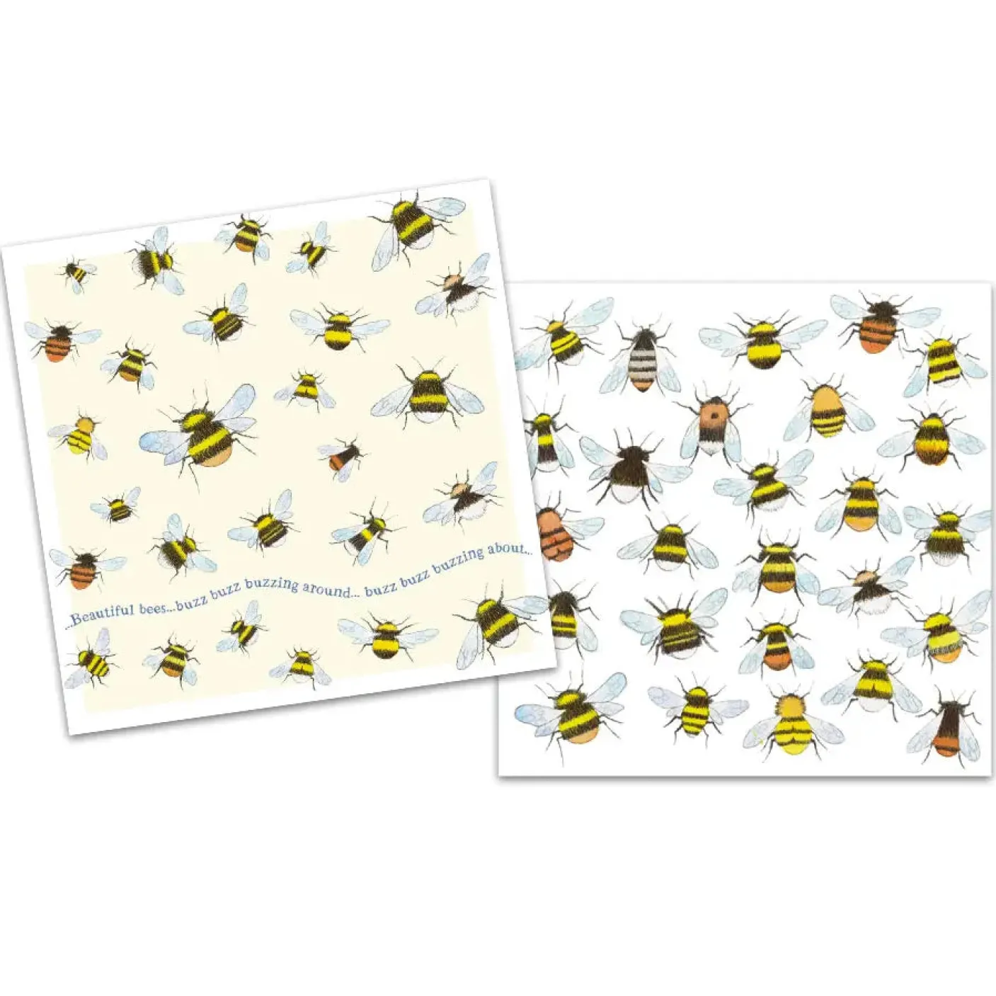 Beautiful Bees pack of 10 Mini Notecards