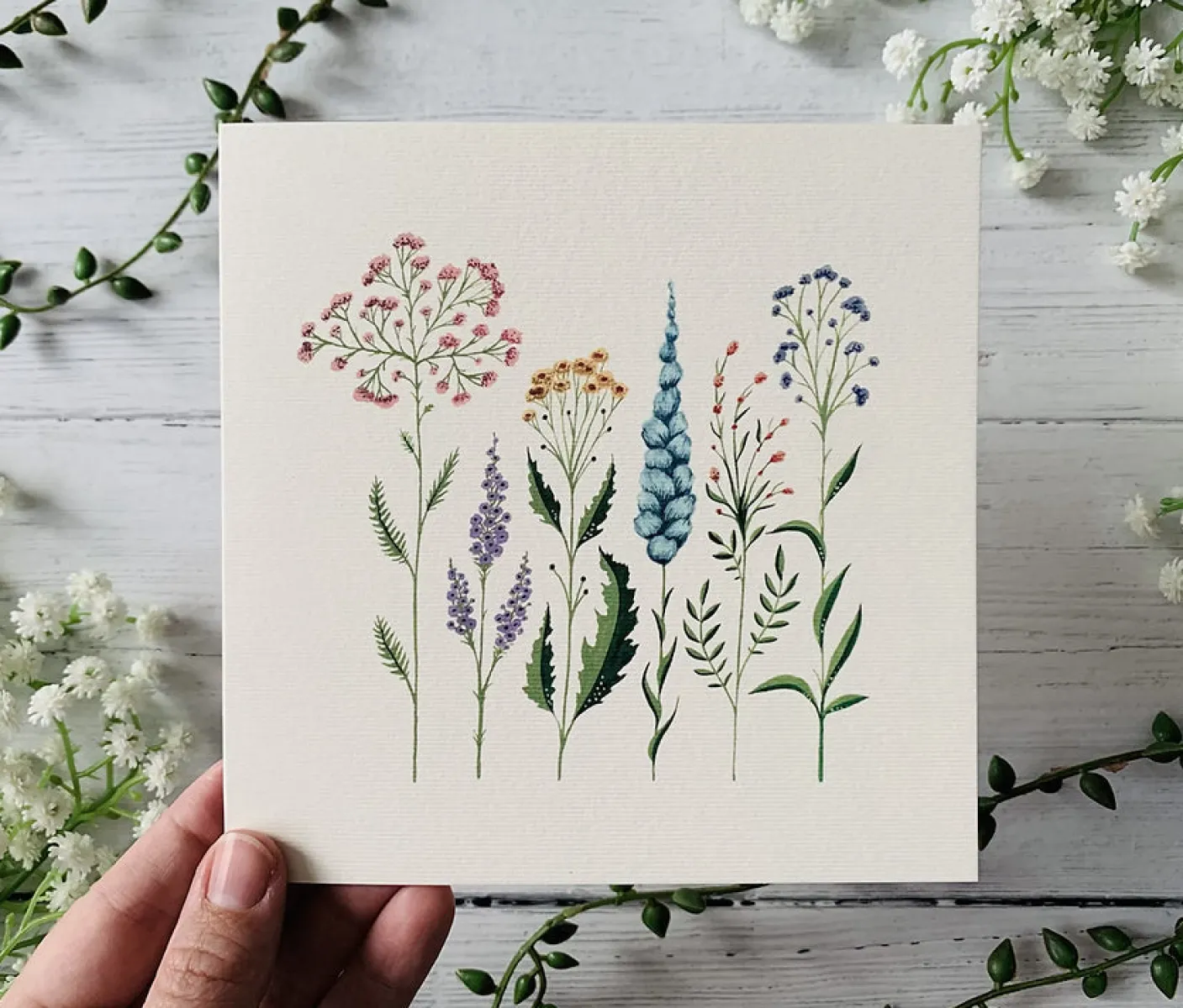 Pastel Wildflowers Greeting Card
