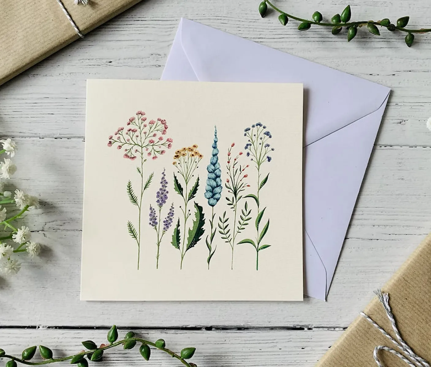 Pastel Wildflowers Greeting Card