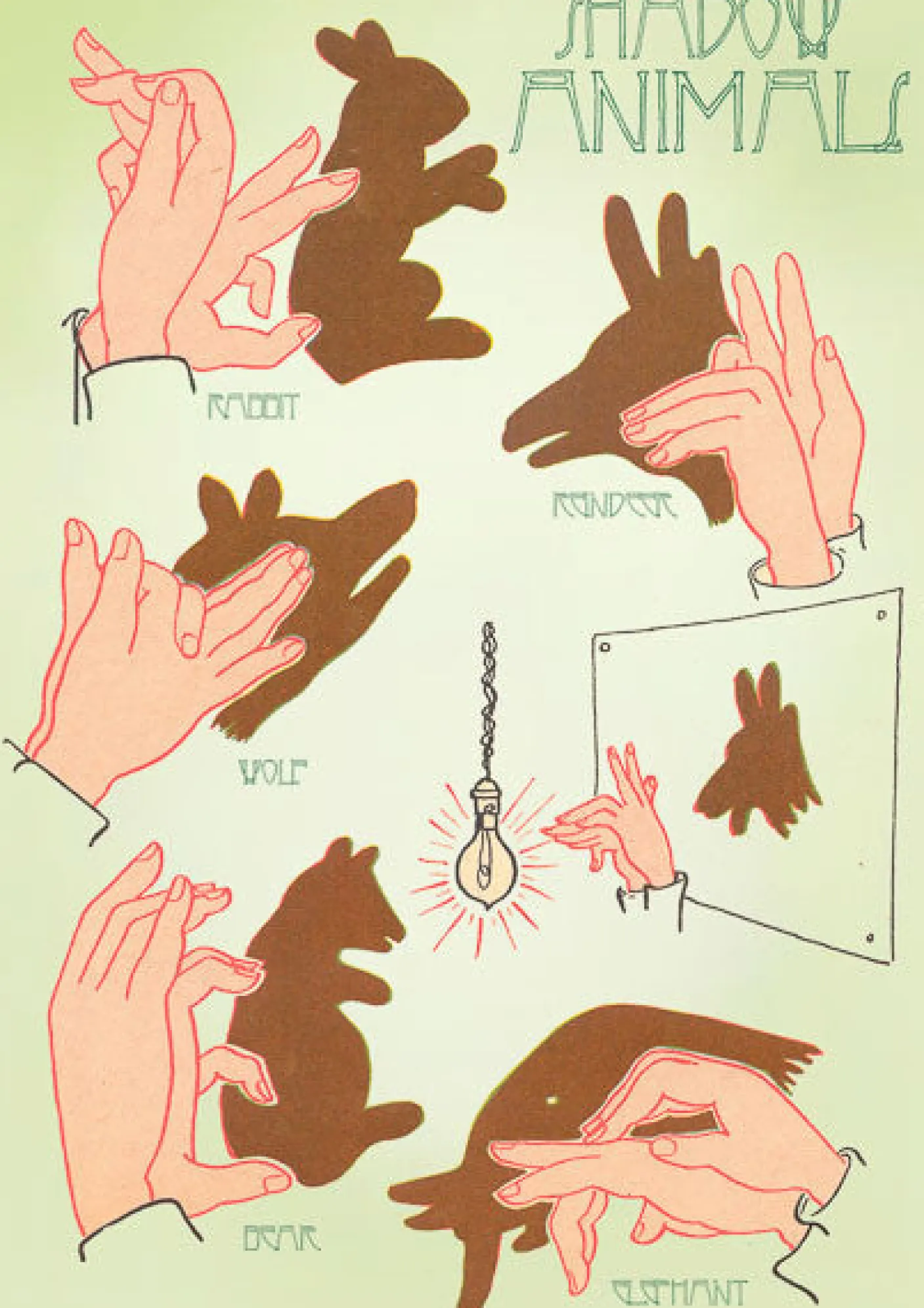 Shadow Animals Greetings Card