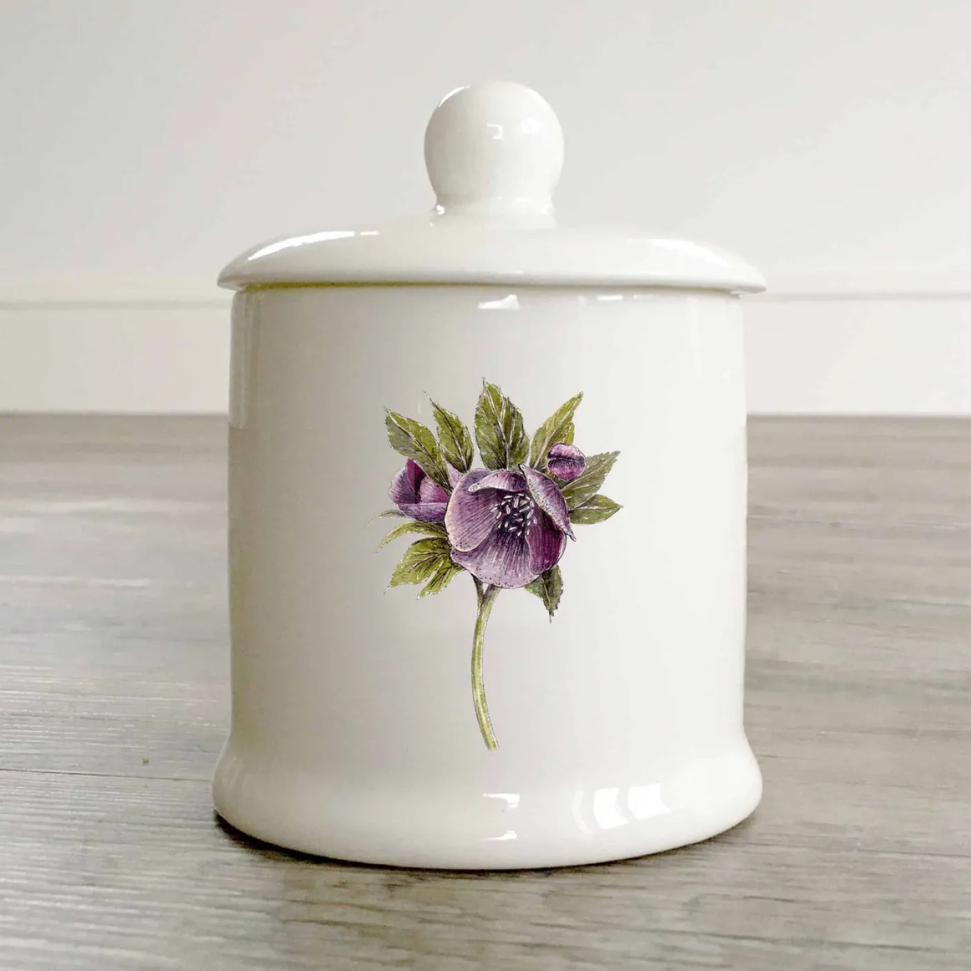 Hellebore Bone China Sugar & Condiment Pot
