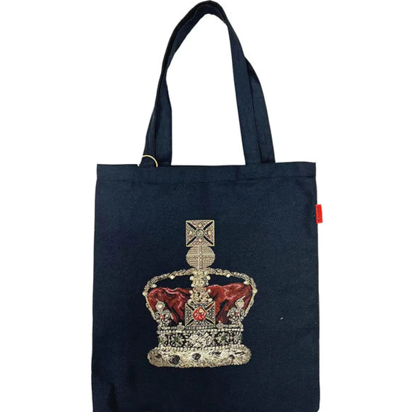 Black Crown Flat Tote Bag