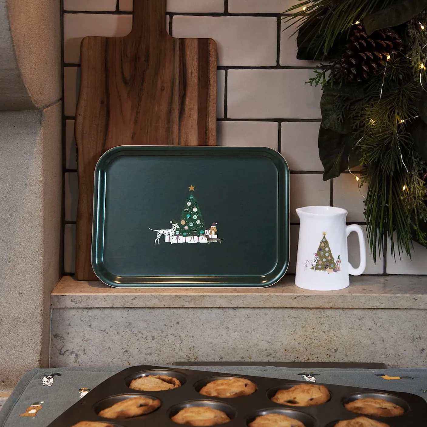 Christmas Dogs Small Tray