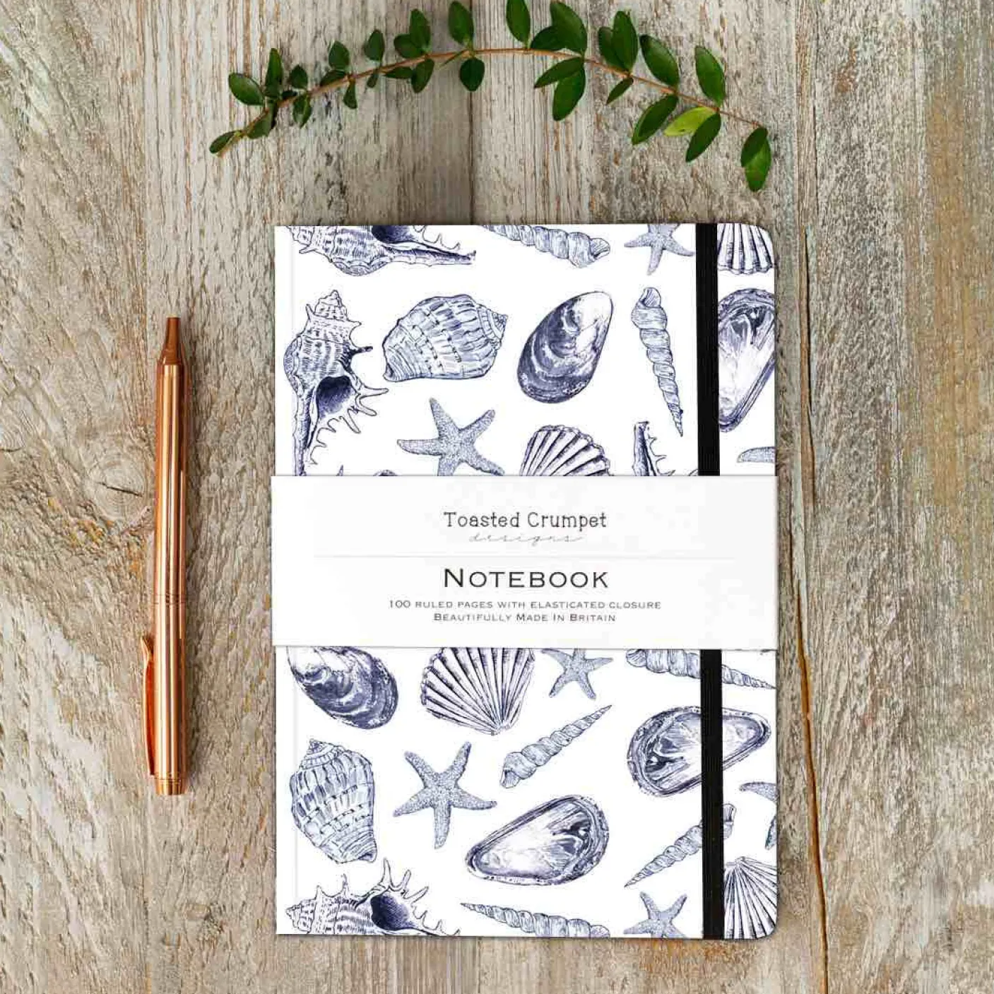 Inky Shells Pure A5 Lined Notebook