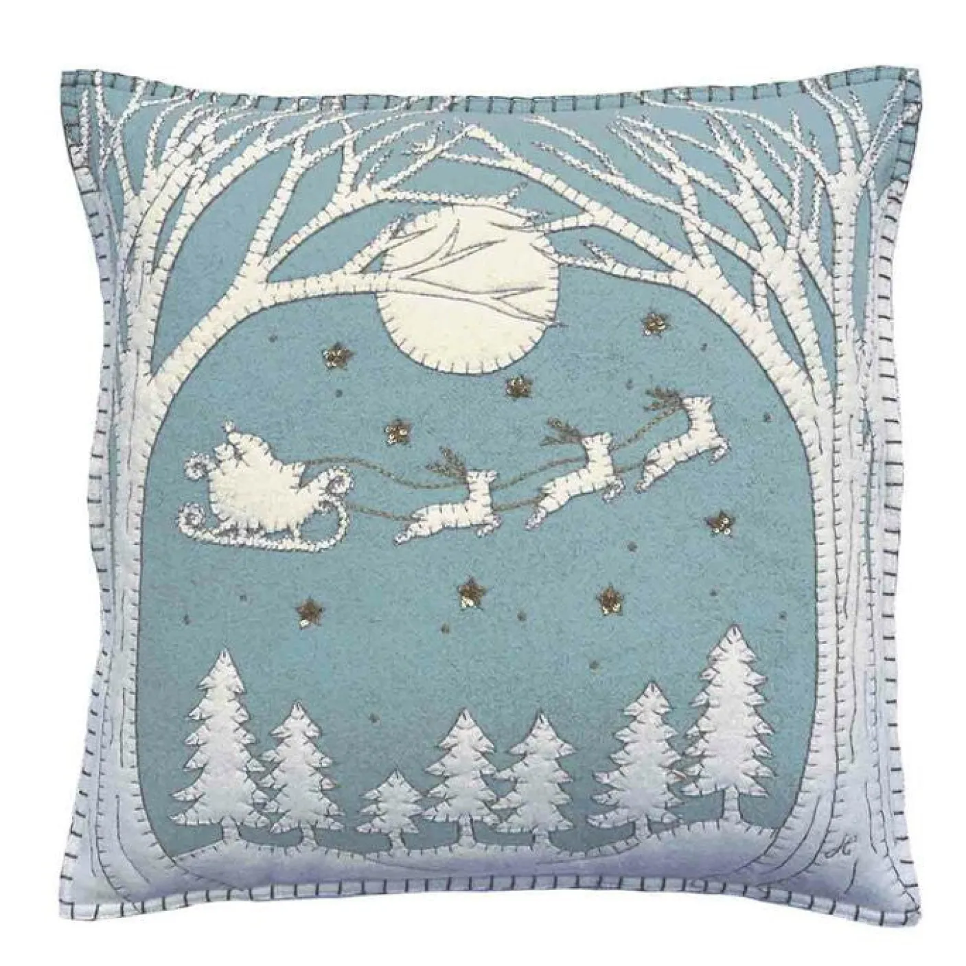 Christmas Eve Pillow - Duck Egg Blue