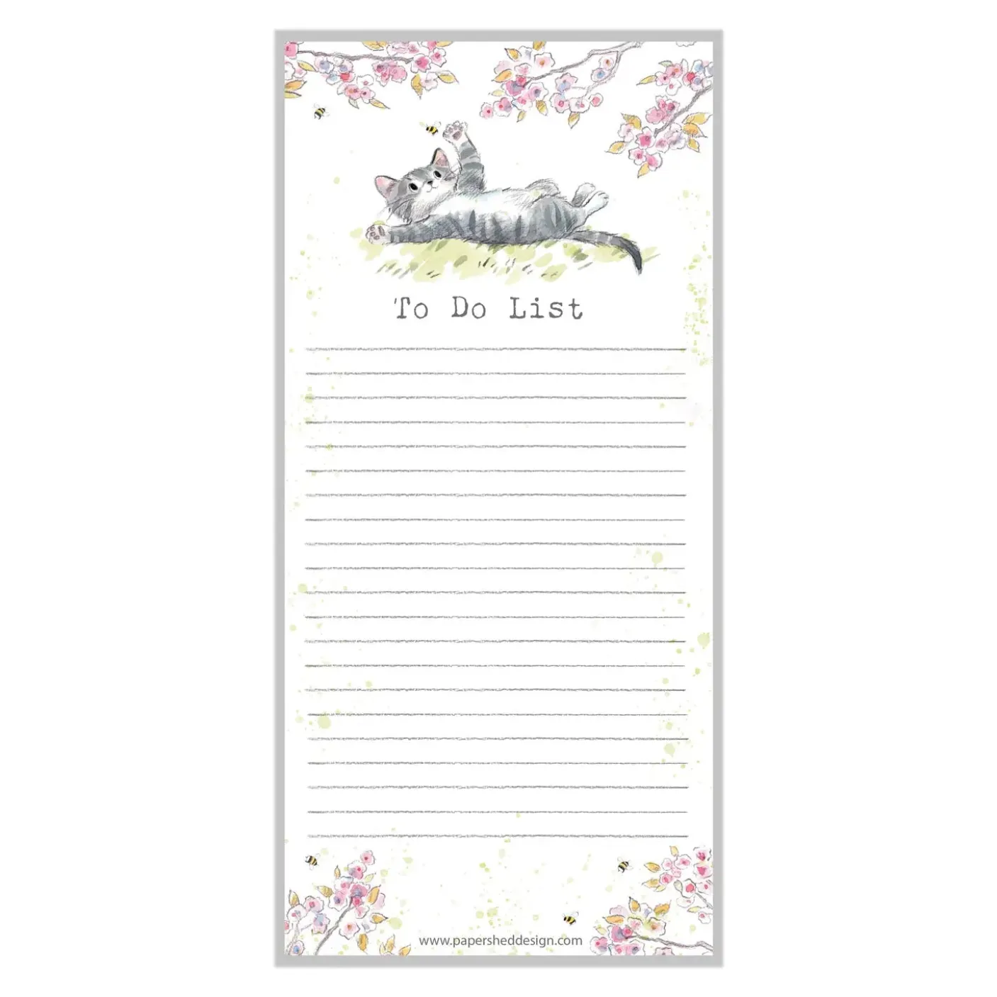 Cat with Blossom "To Do List" Magnetic List Pad