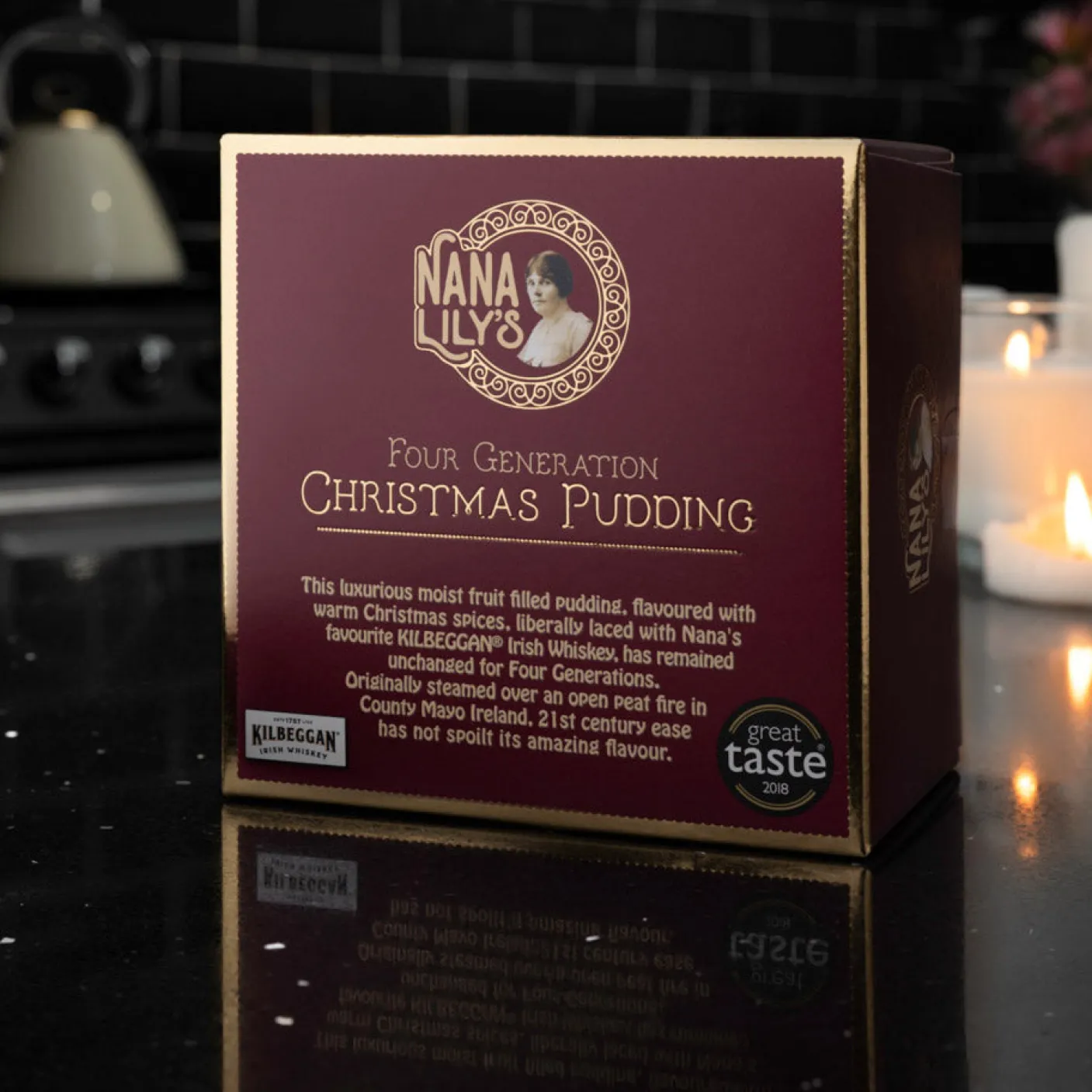 Four Generation Christmas Pudding with Kilbeggan Irish Whiskey 454g