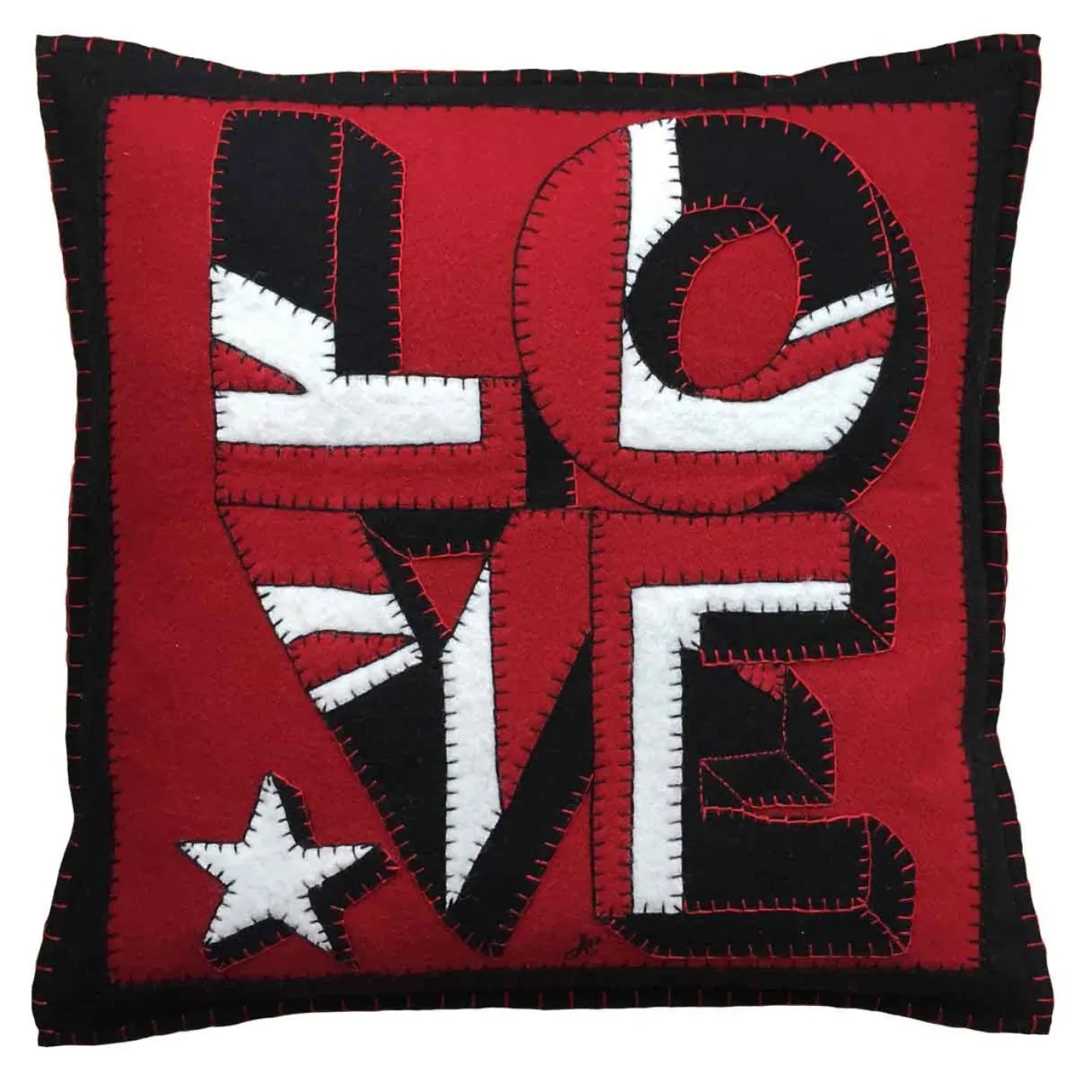 Union Jack Love Pillow - Red