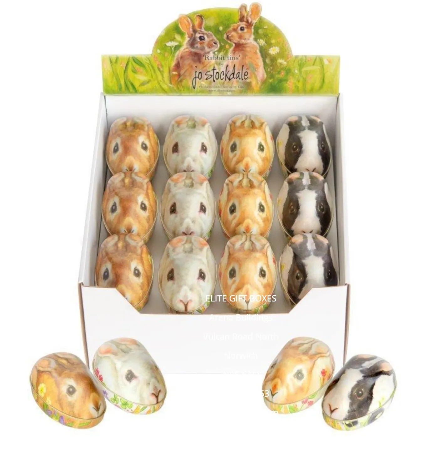 Jo Stockdale Rabbit Shaped Tin Eggs