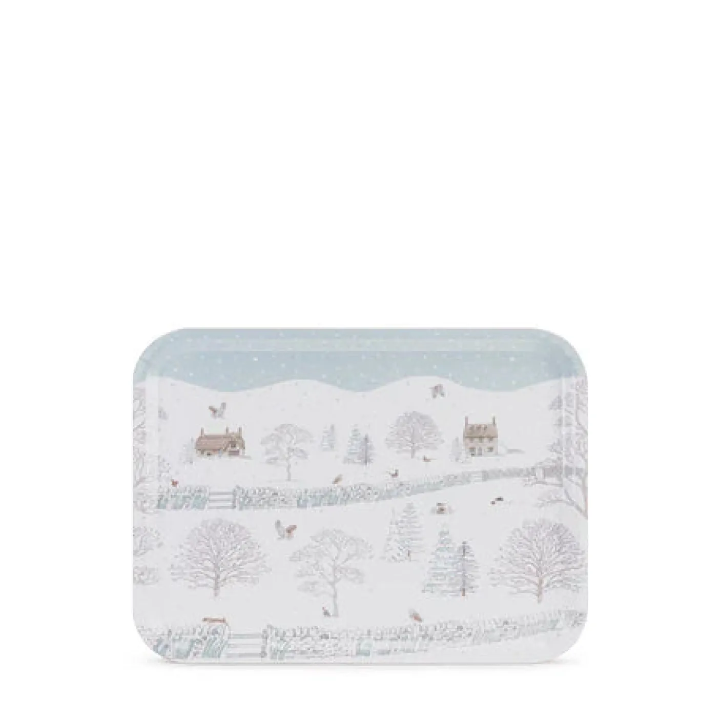 Snowy Cottage Large Tray
