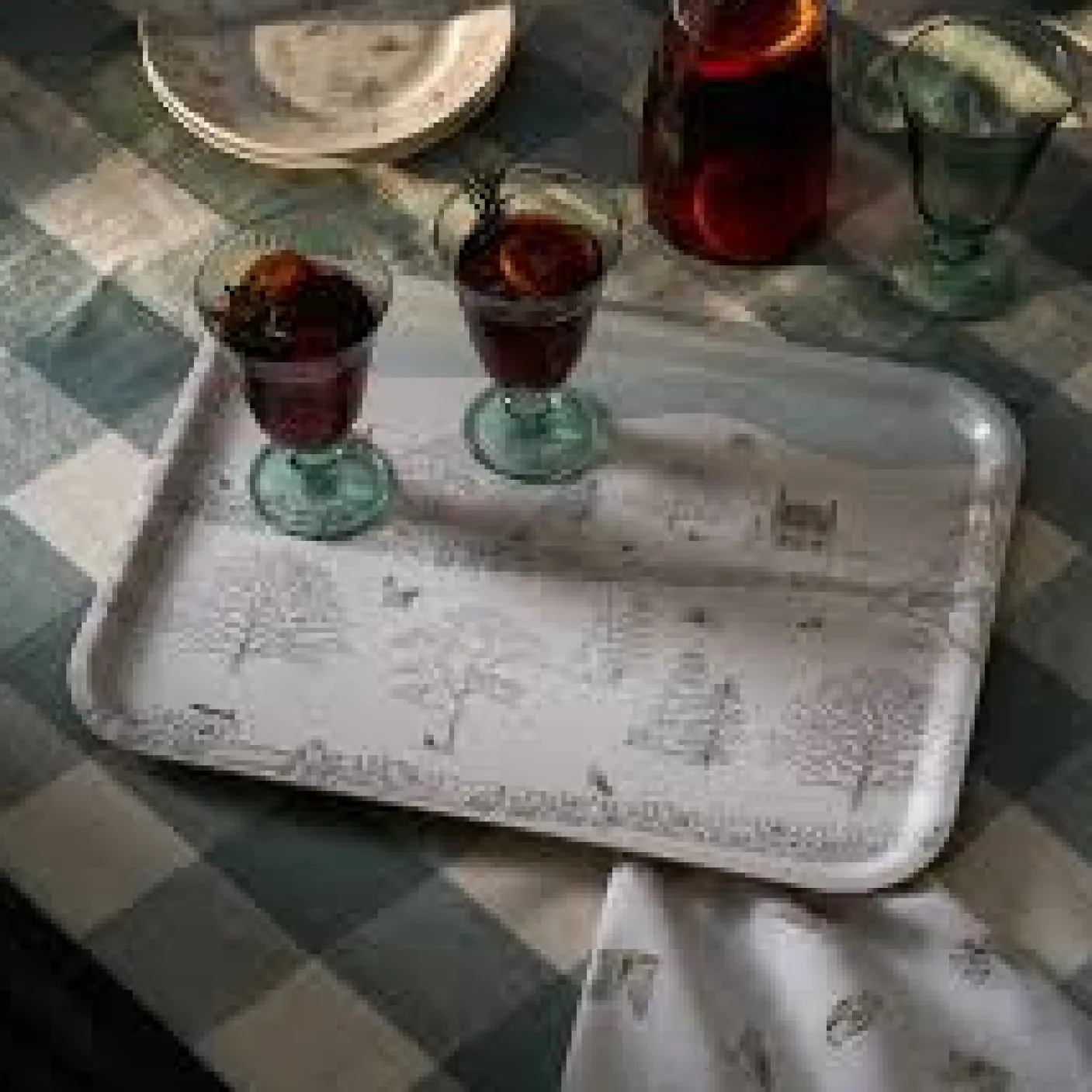 Snowy Cottage Large Tray