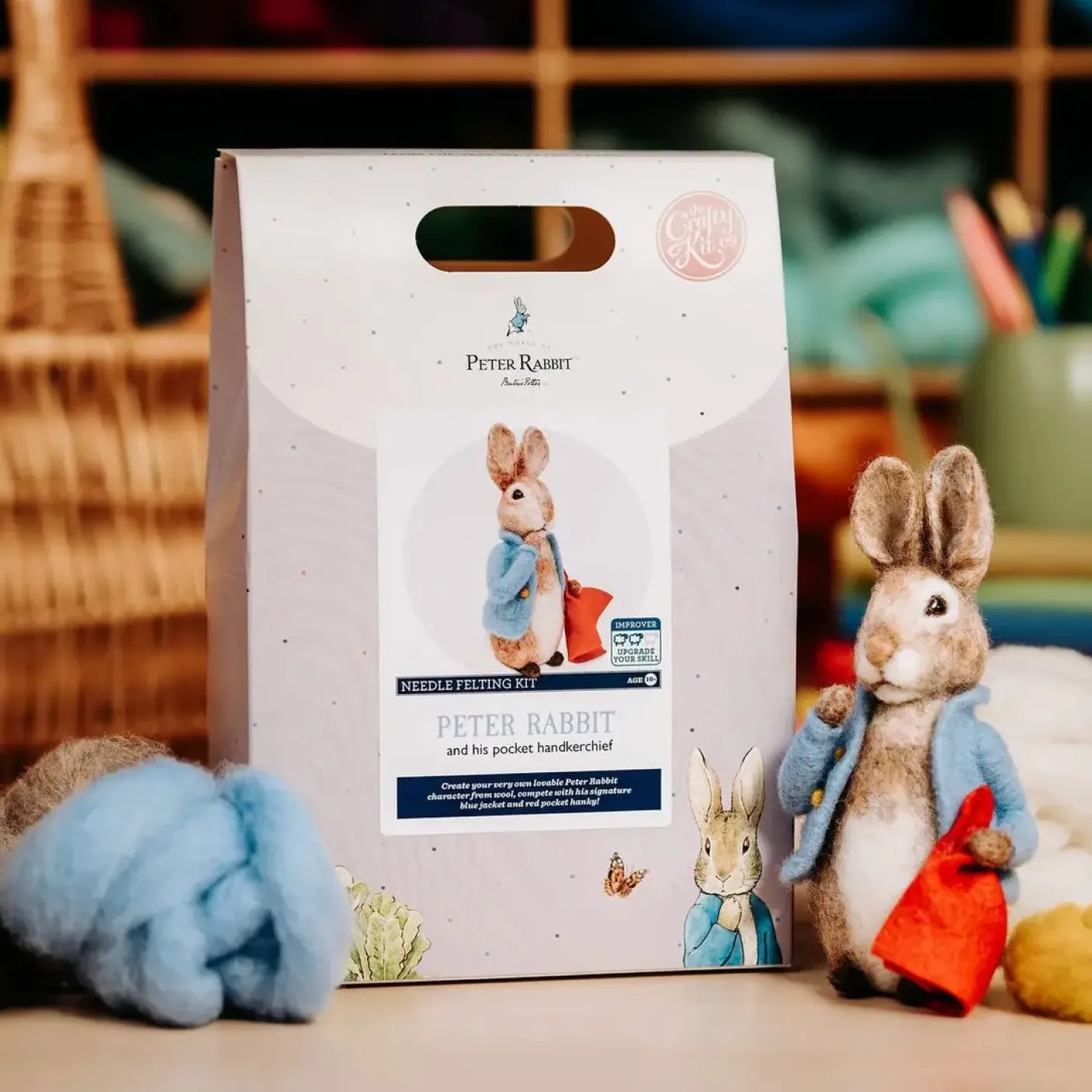 Peter Rabbit and his Pocket Handkerchief Needle Felting Craft Kit