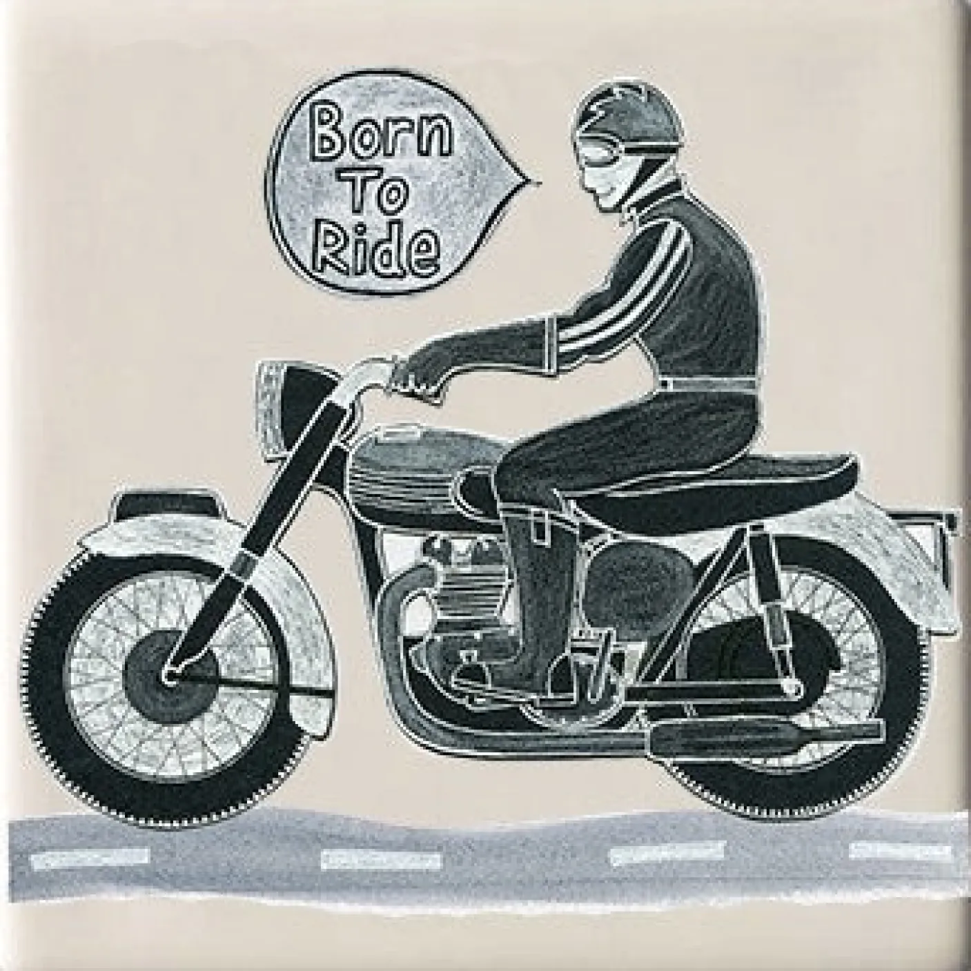 Born To Ride Coaster by Moorland Pottery