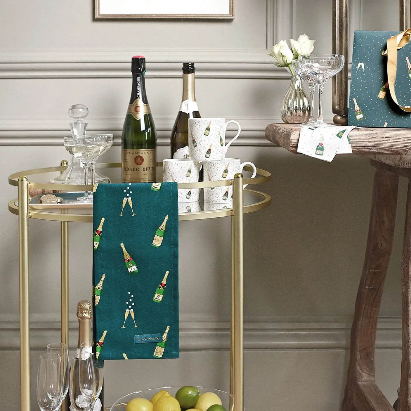 Bubbles & Fizz Tea Towel