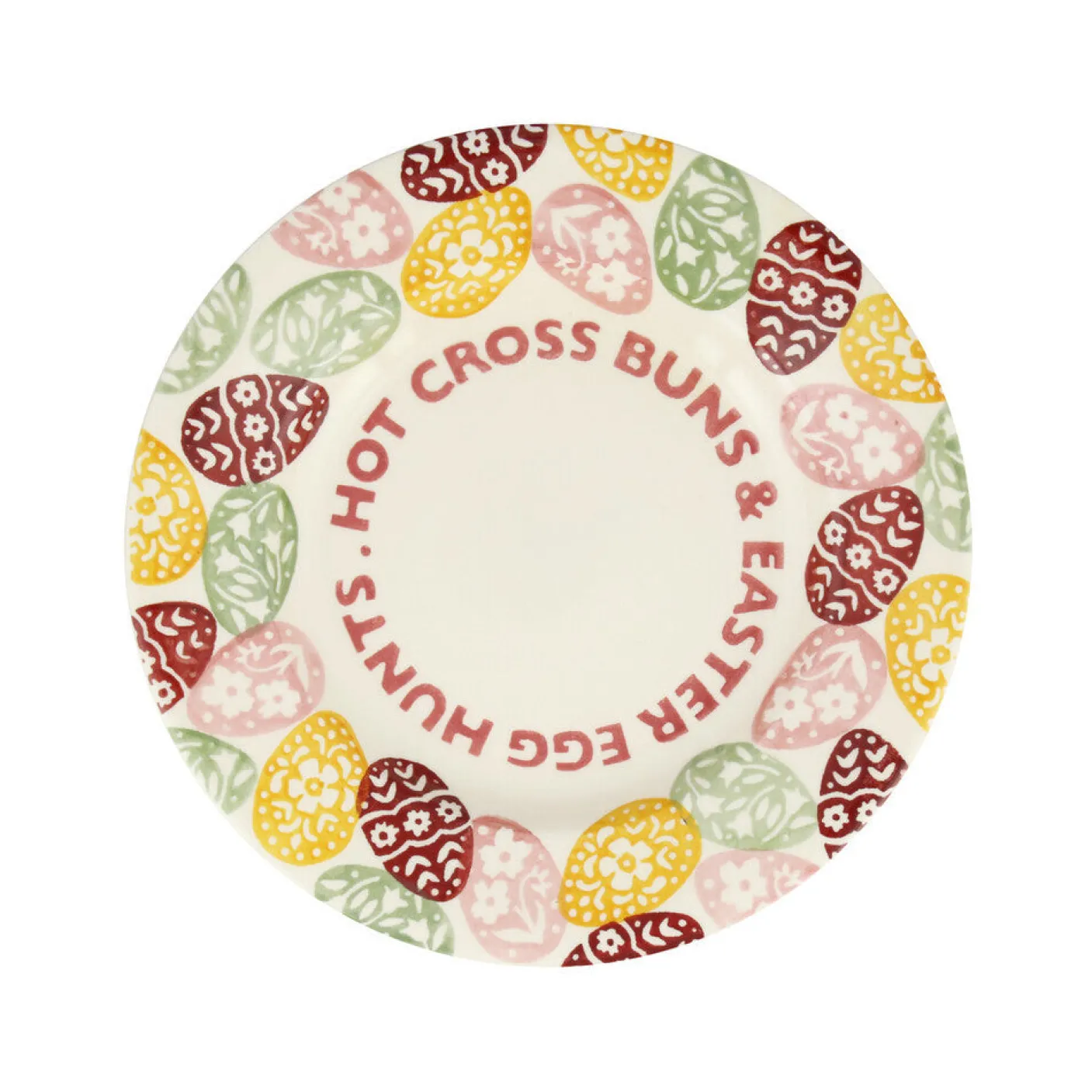 Bright Easter Eggs Hot Cross Buns 8 1/2 Inch Plate
