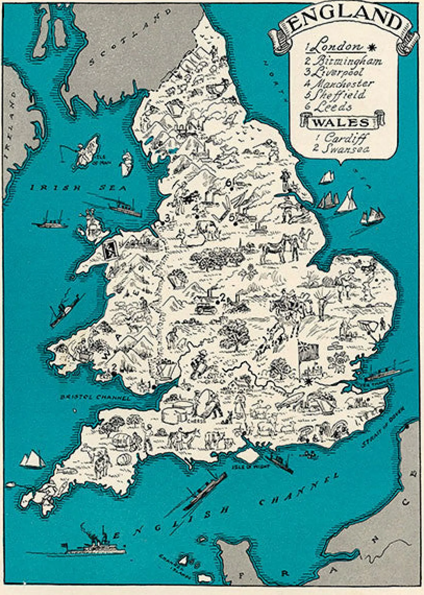 England & Wales 1930 Greetings Card