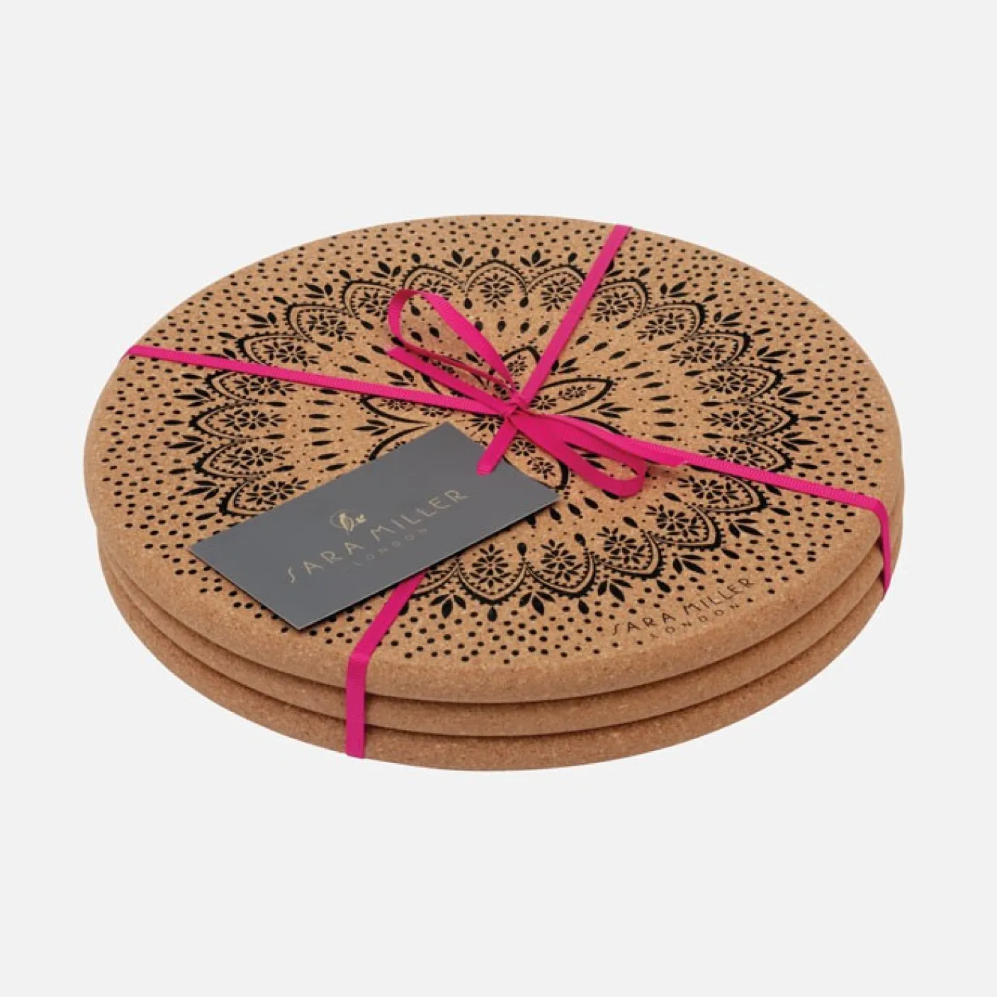 Sara Miller Artisanne Noir Set of 3 Cork Trivets