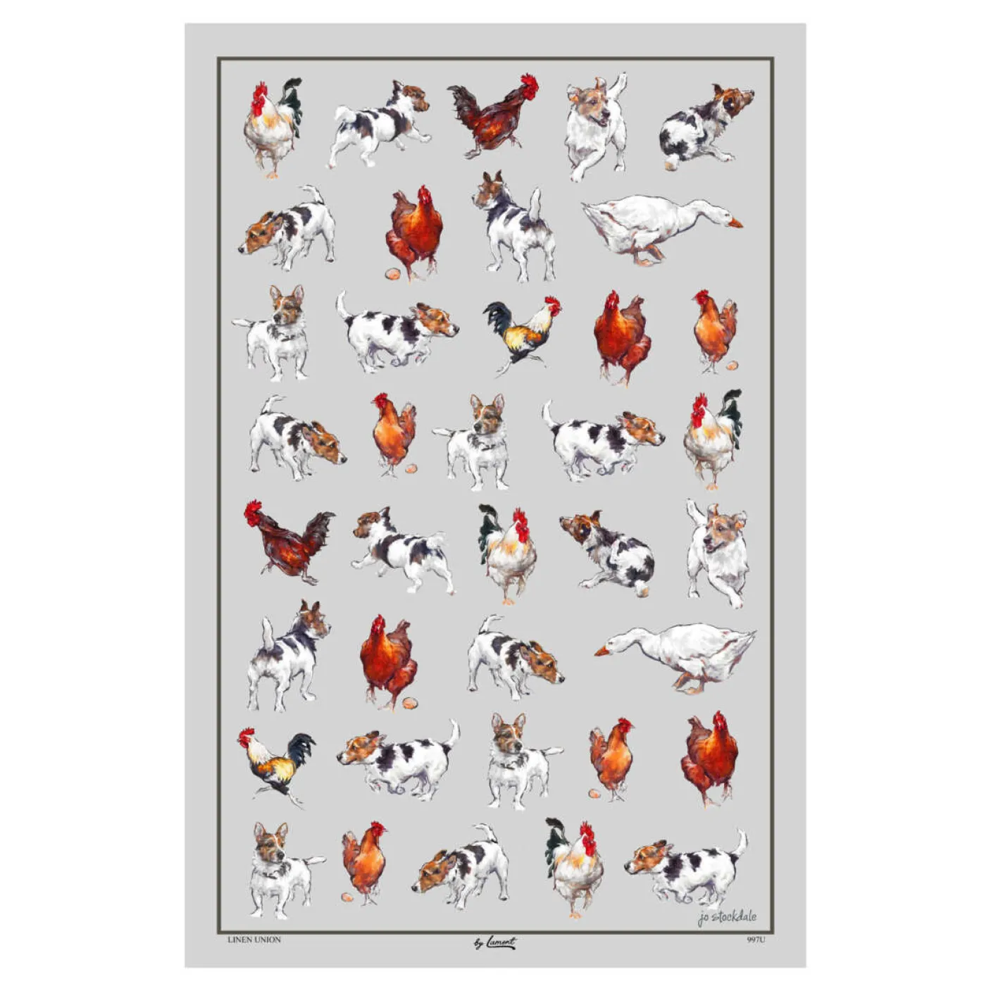 Farmyard Frolics Linen/Cotton Tea Towel