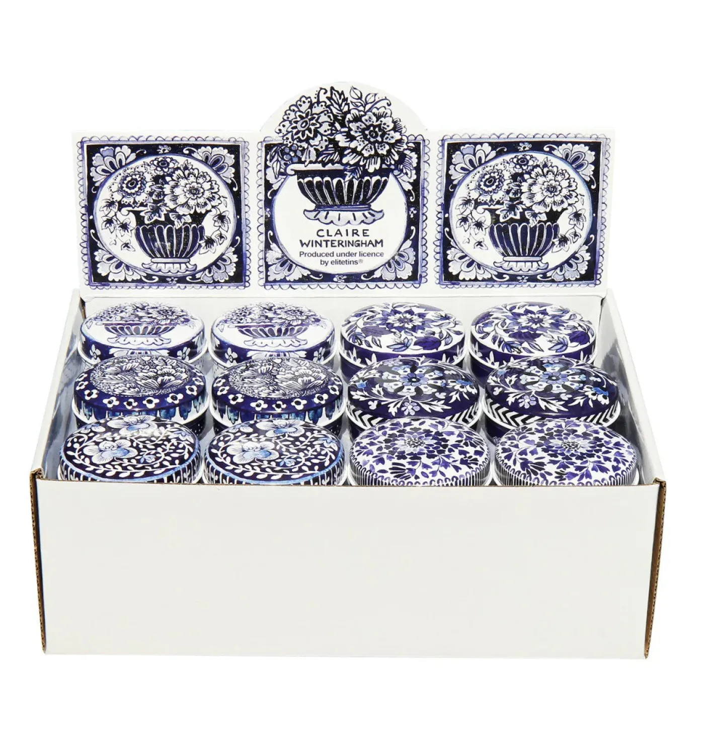 Blue & White Mini Round Tin