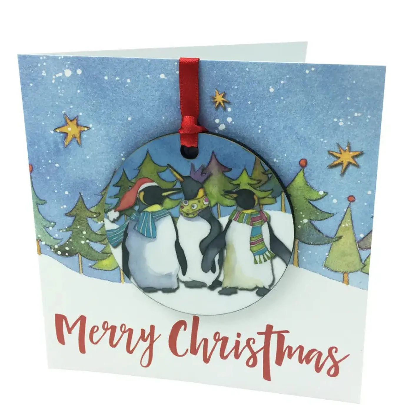 Penguins Melamine Bauble Card