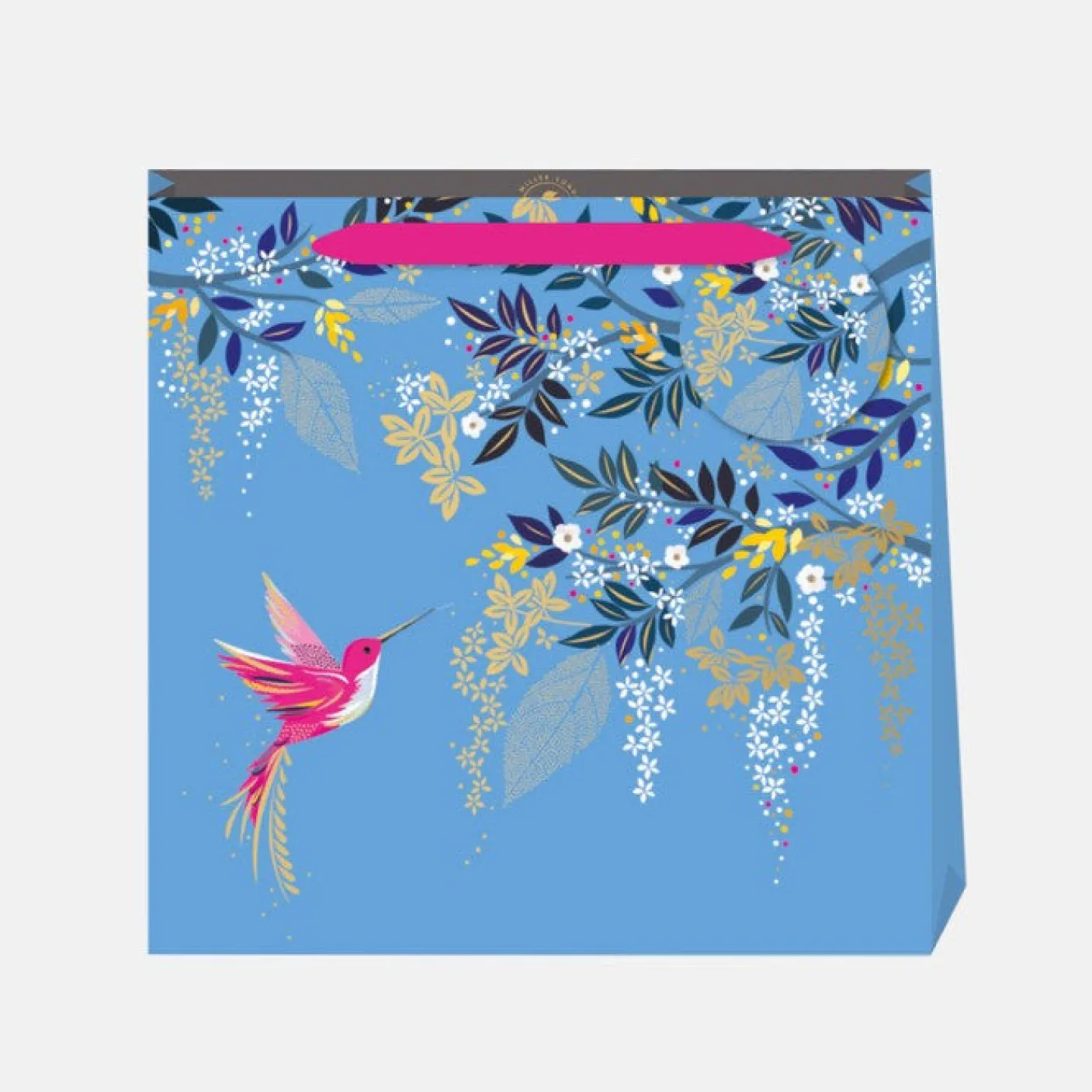 Sara Miller Blue Hummingbird Medium Gift Bag
