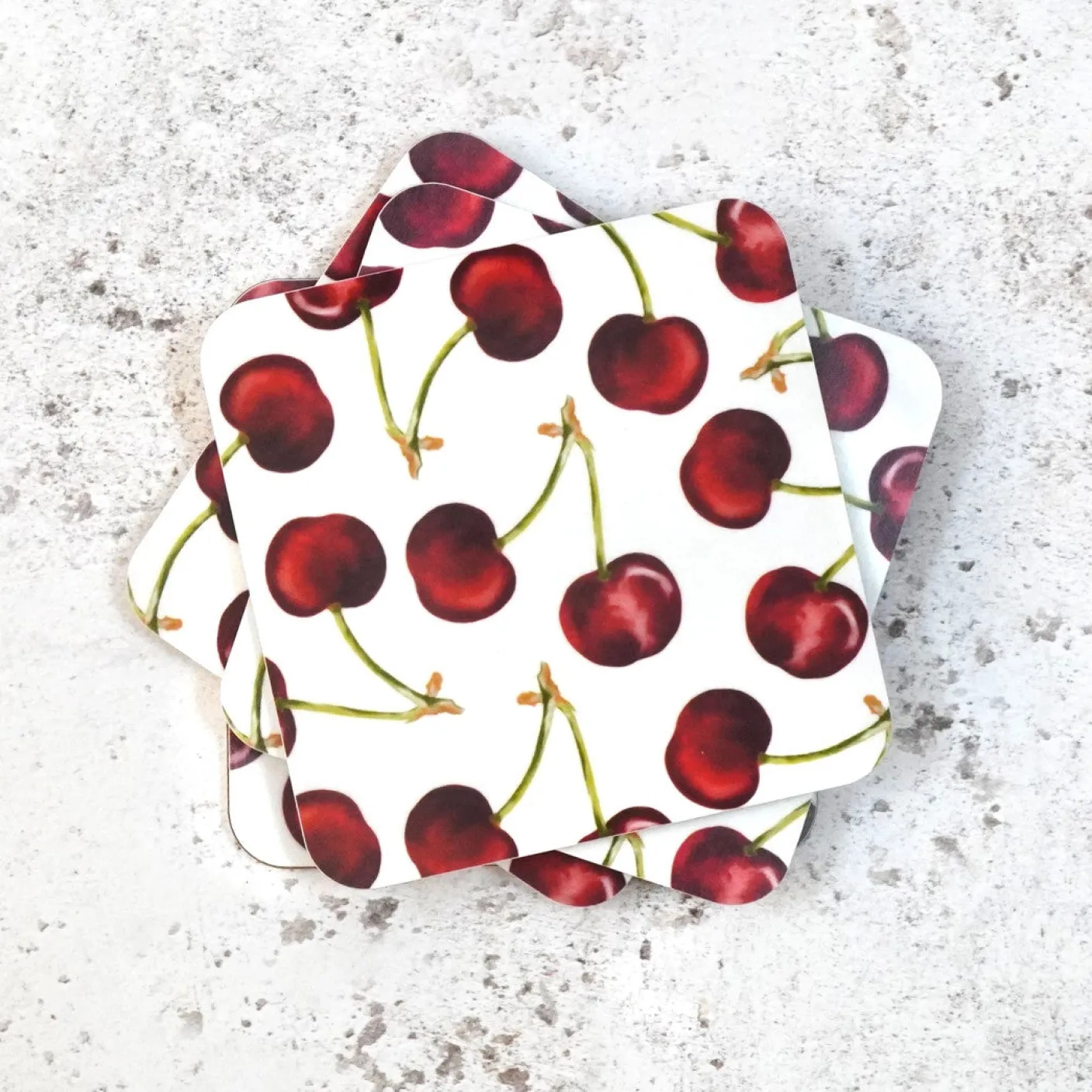 Cherry Coaster Set by Corinne Alexander
