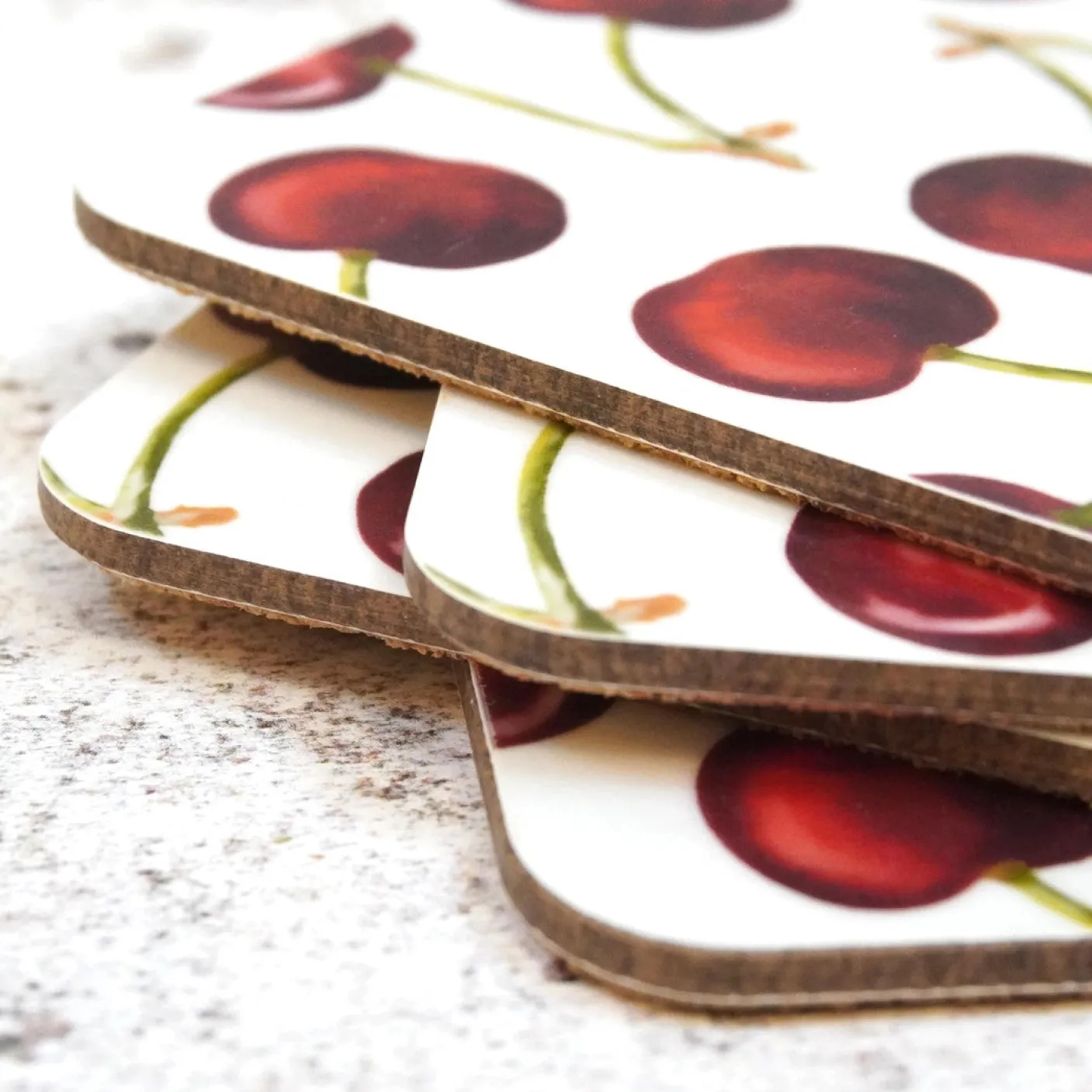 Cherry Coaster Set by Corinne Alexander