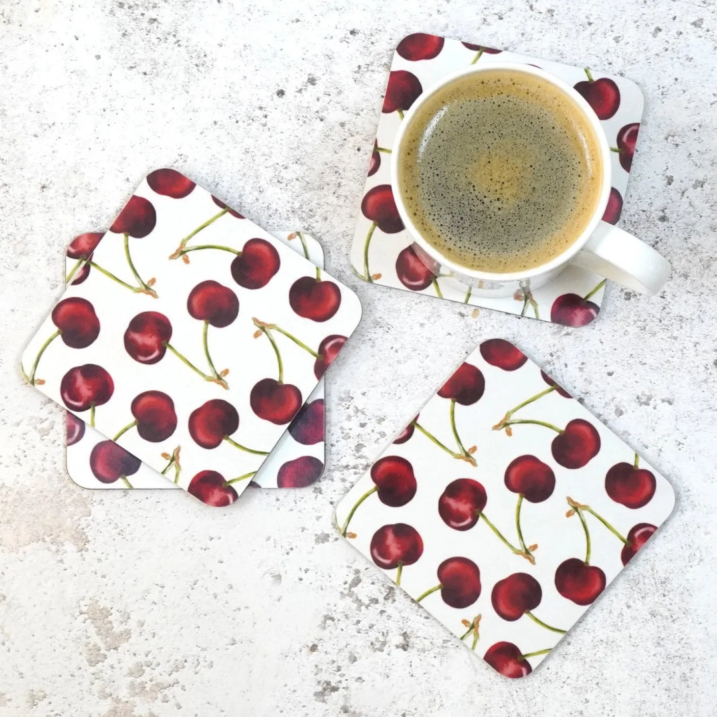 Cherry Coaster Set by Corinne Alexander