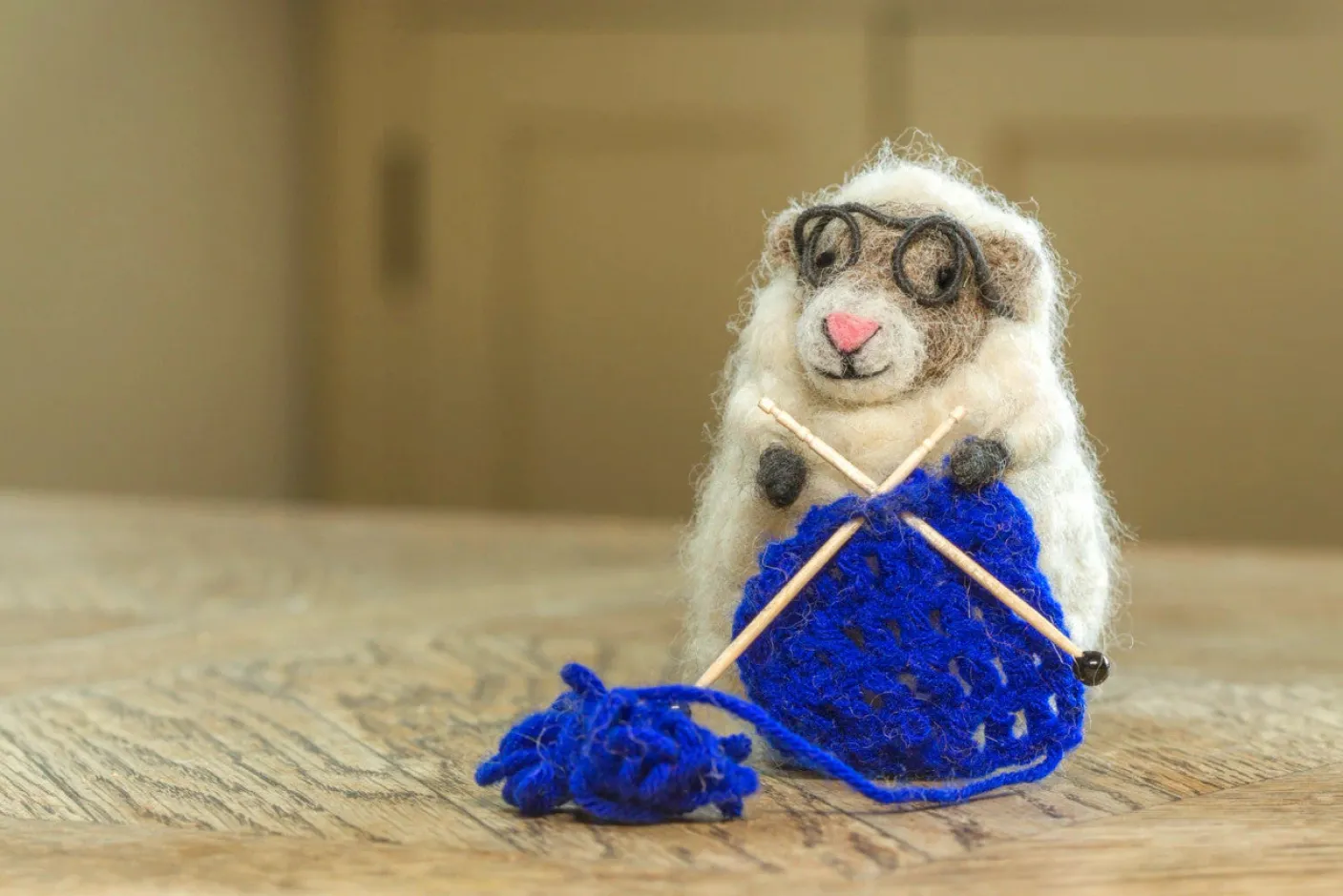 Knitting Nancy Sheep from Woolacombe - Blue