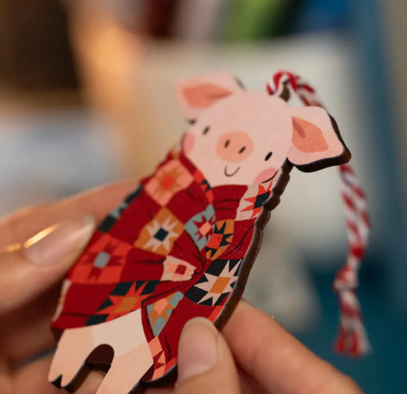 Pigs in Blankets Wooden Christmas Decorations