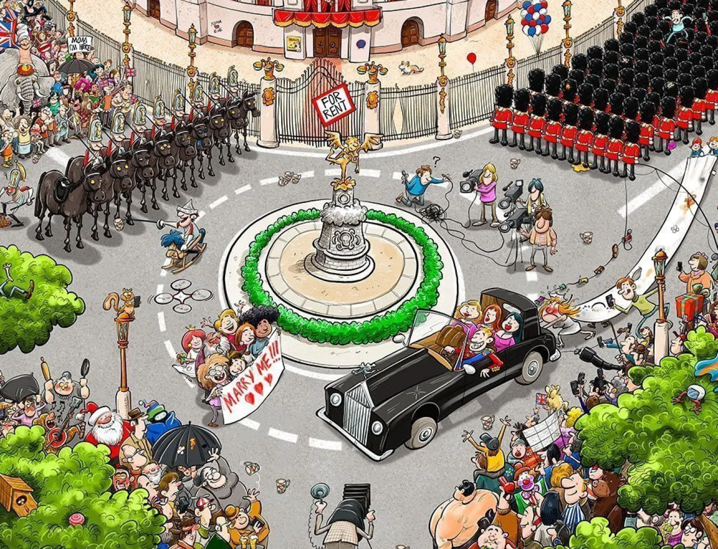 Chaos at the Royal Wedding 1000 Piece Jigsaw Puzzle