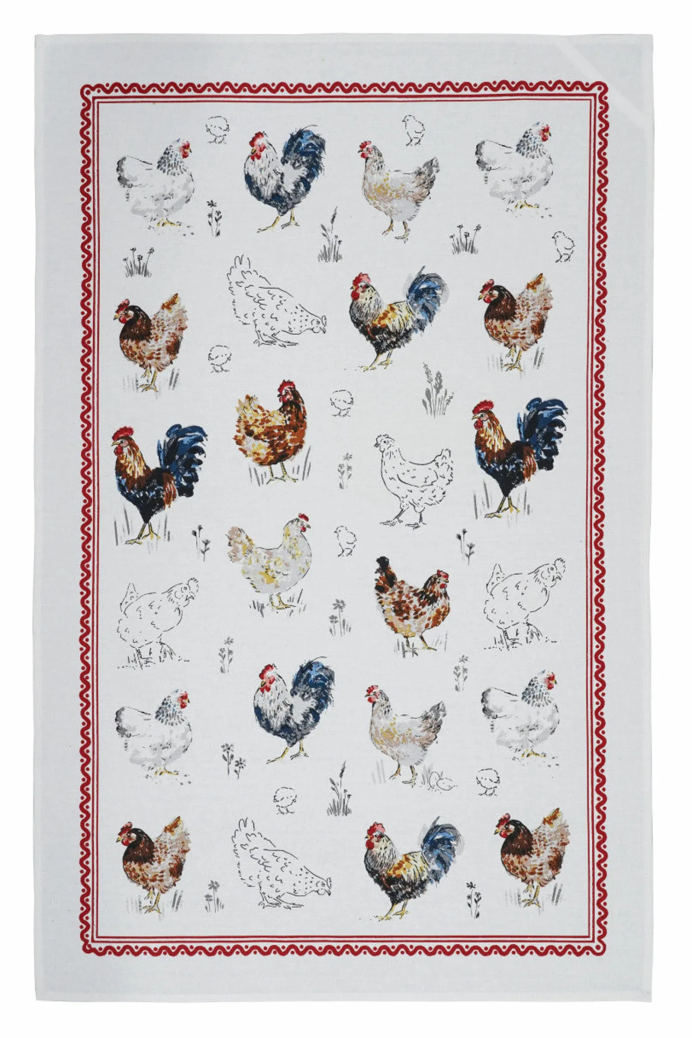 Farm Birds Tea Towel