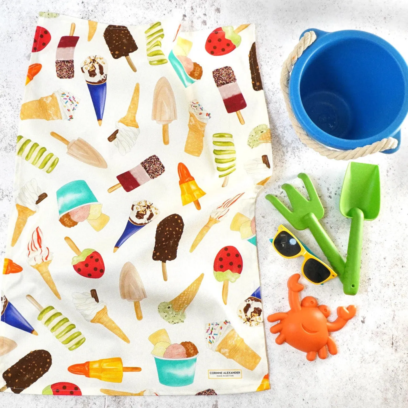 Ice Cream Tea Towel by Corinne Alexander