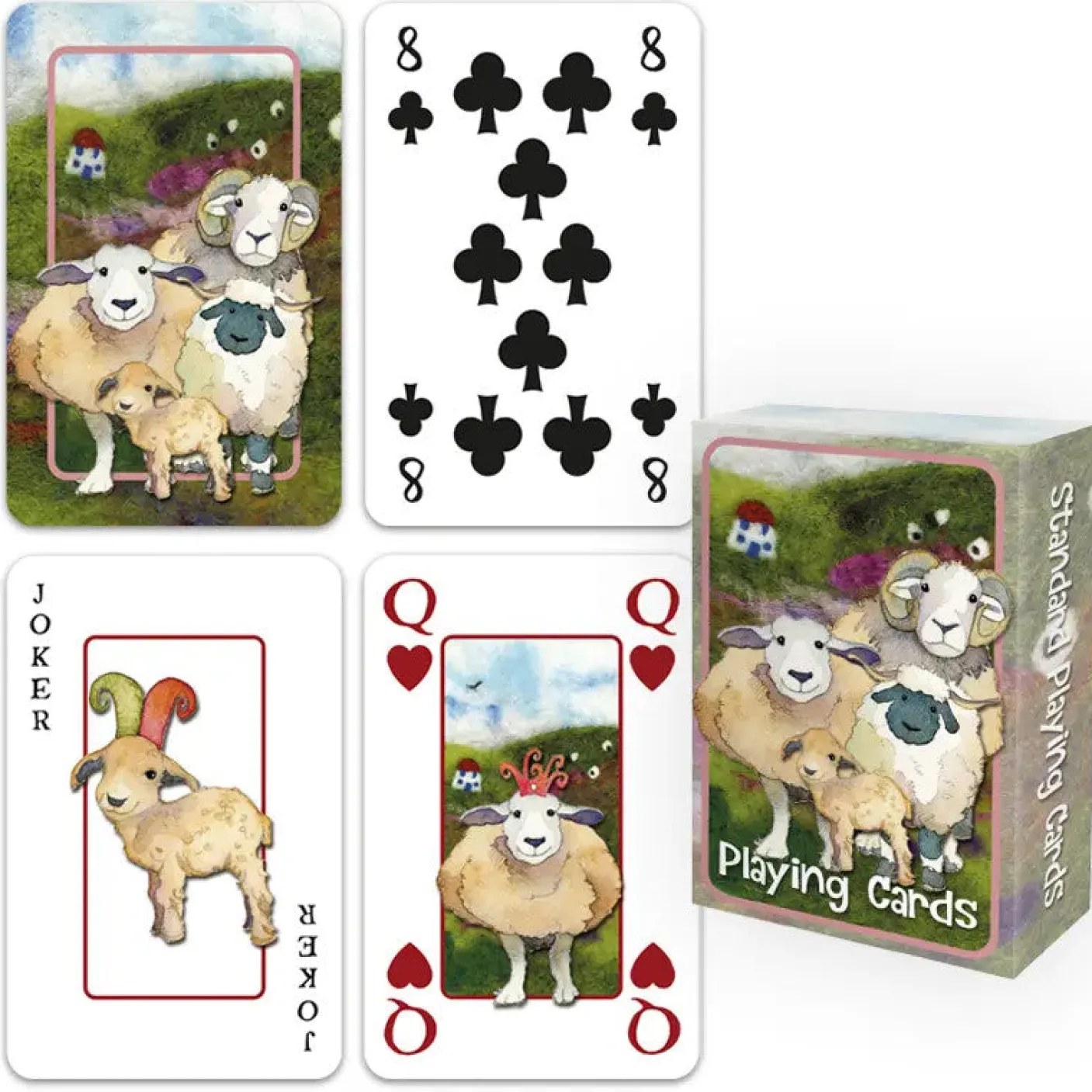 Felted Sheep Playing Cards