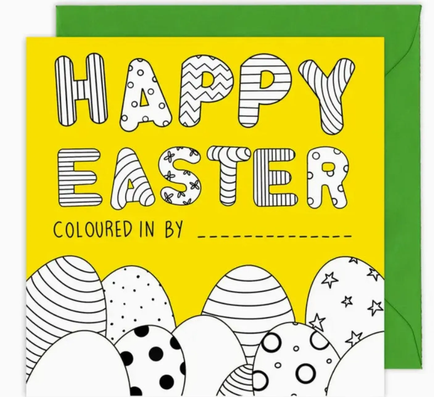 Colouring In "Happy Easter" Card