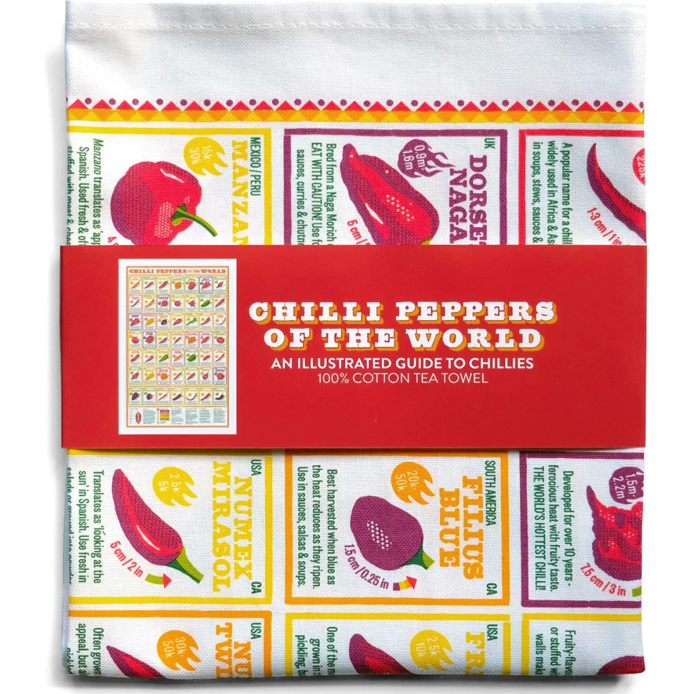 Chilli Peppers of the World Tea Towel by Stuart Gardiner