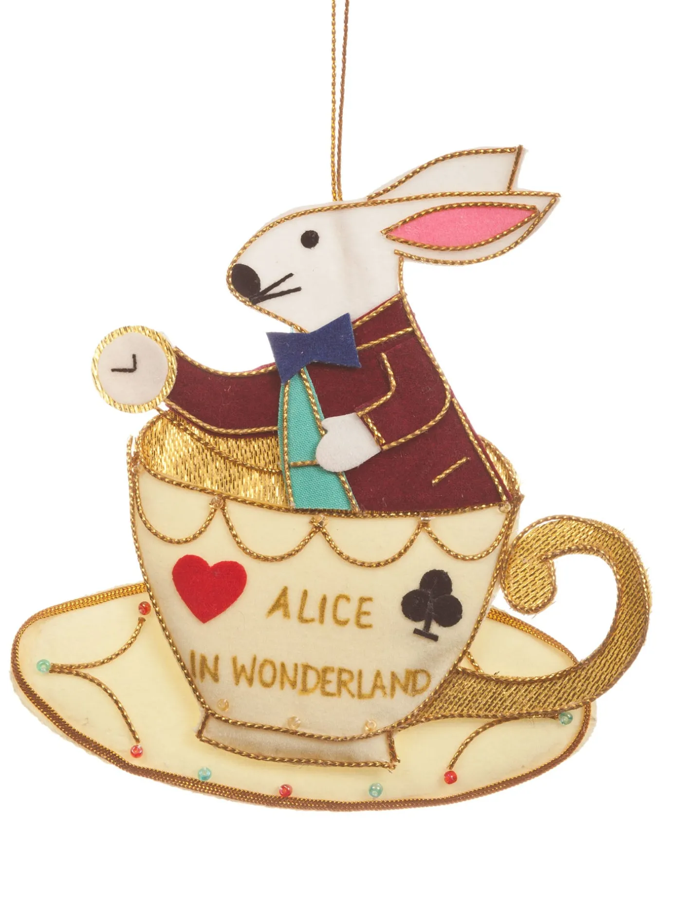 Alice in Wonderland Rabbit in a Teacup Decoration